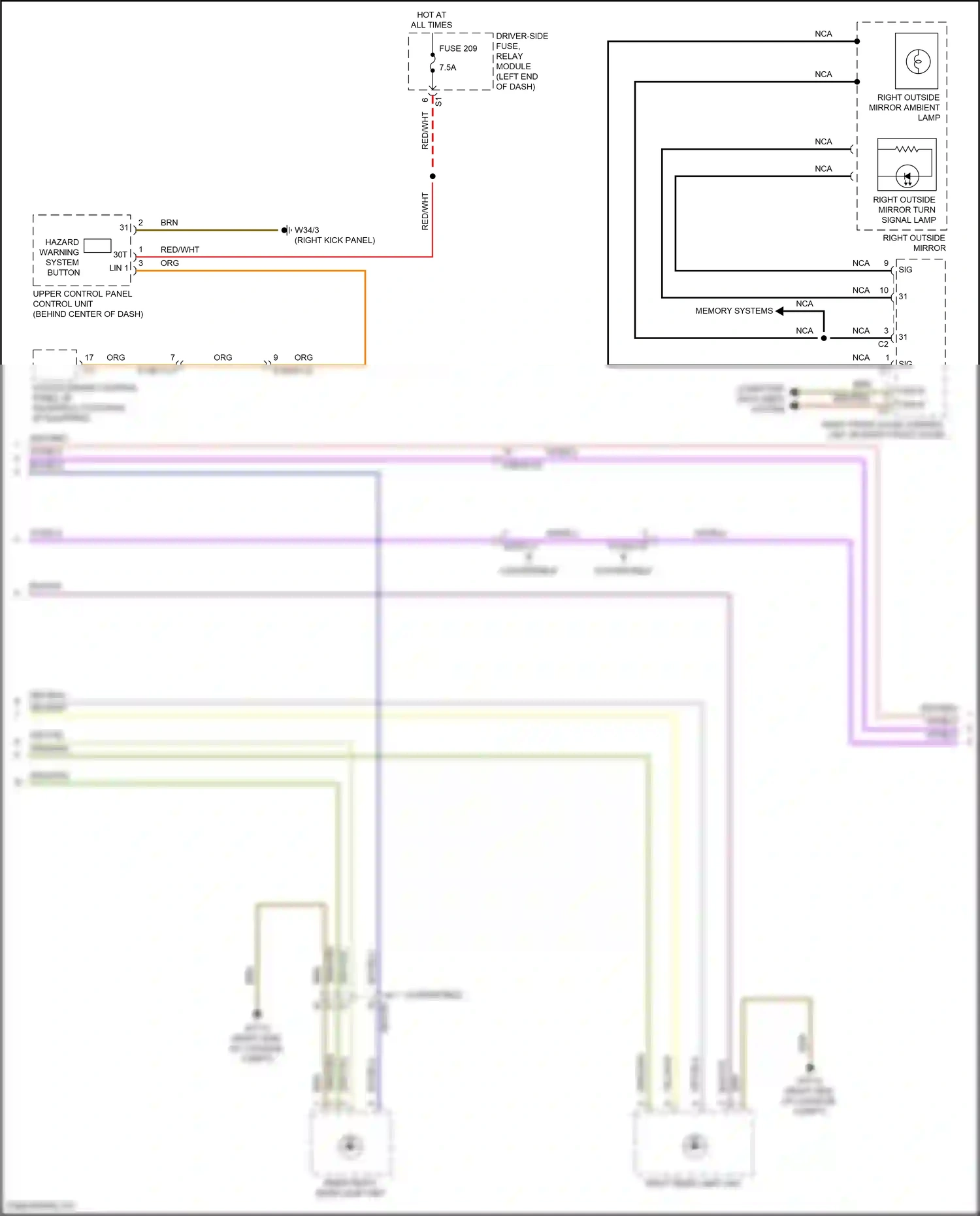 Wiring diagram upper control panel control unit for Mercedes-Benz E-class W213/S213/C238/A238 facelift (2020-2024) (43 of 45)