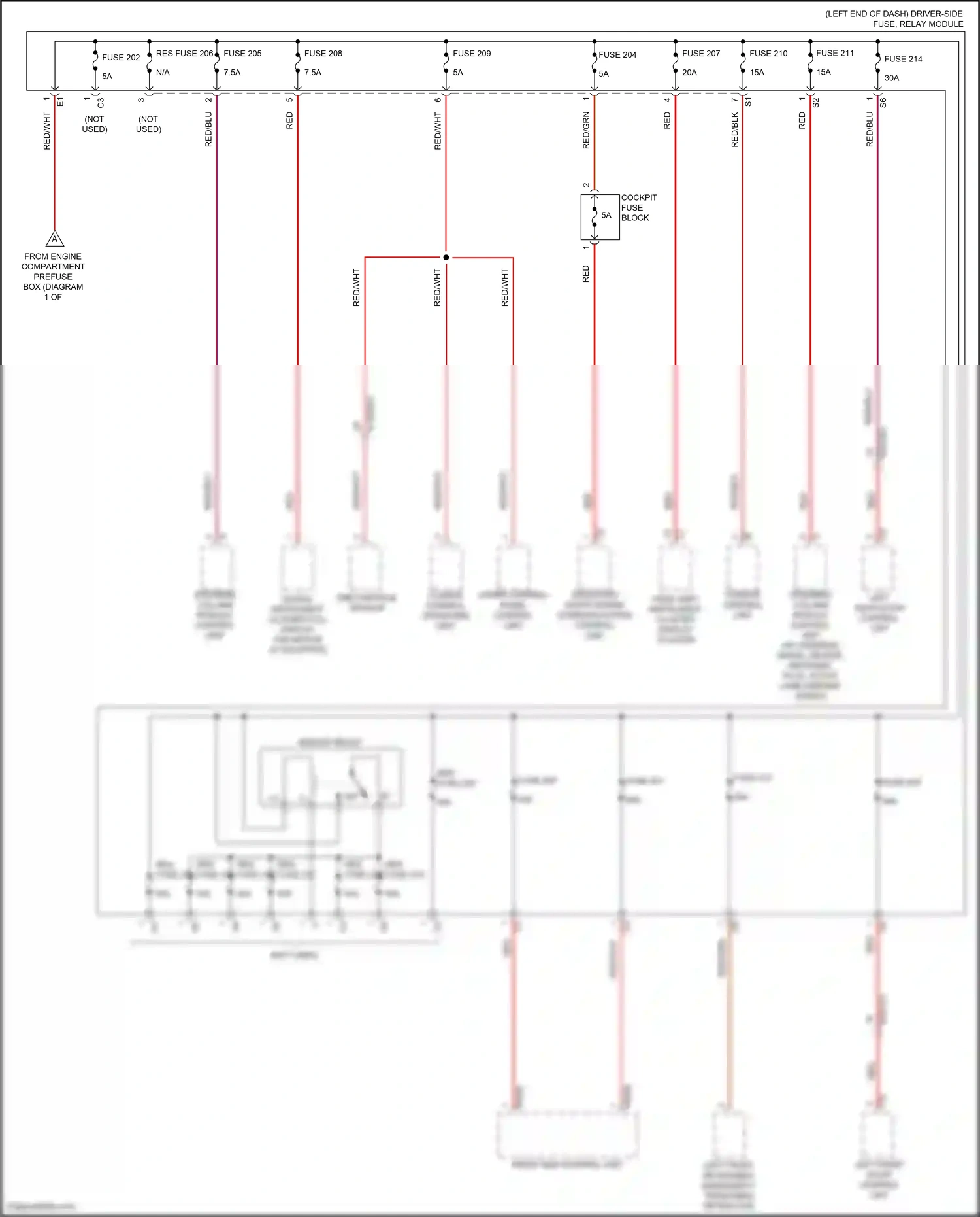 Wiring diagram upper control panel control unit for Mercedes-Benz E-class W213/S213/C238/A238 facelift (2020-2024) (7 of 45)