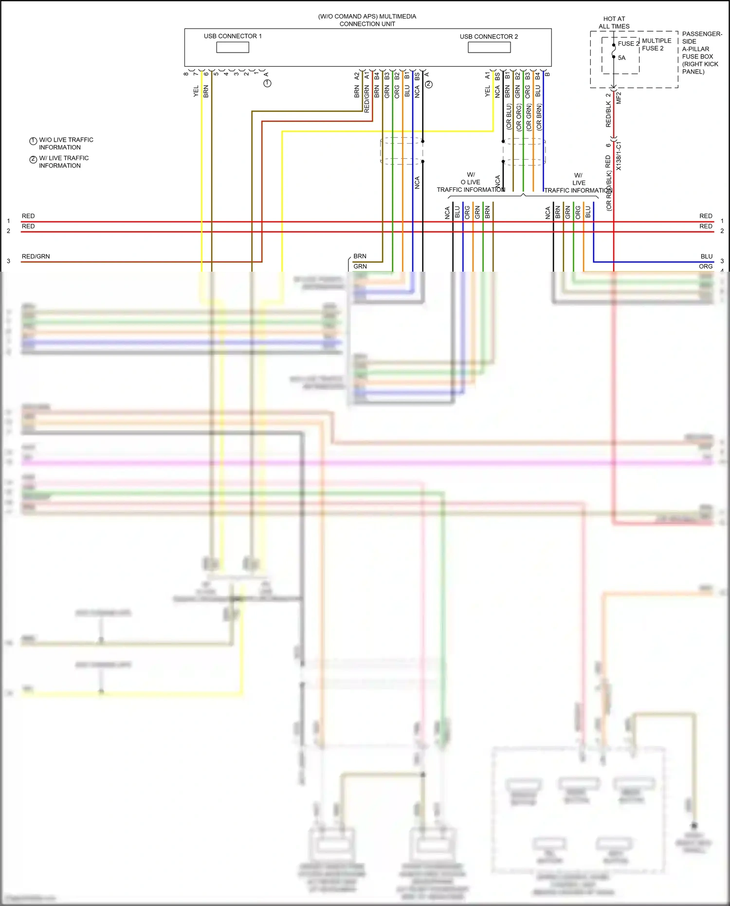 Wiring diagram upper control panel control unit for Mercedes-Benz E-class W213/S213/C238/A238 facelift (2020-2024) (12 of 45)