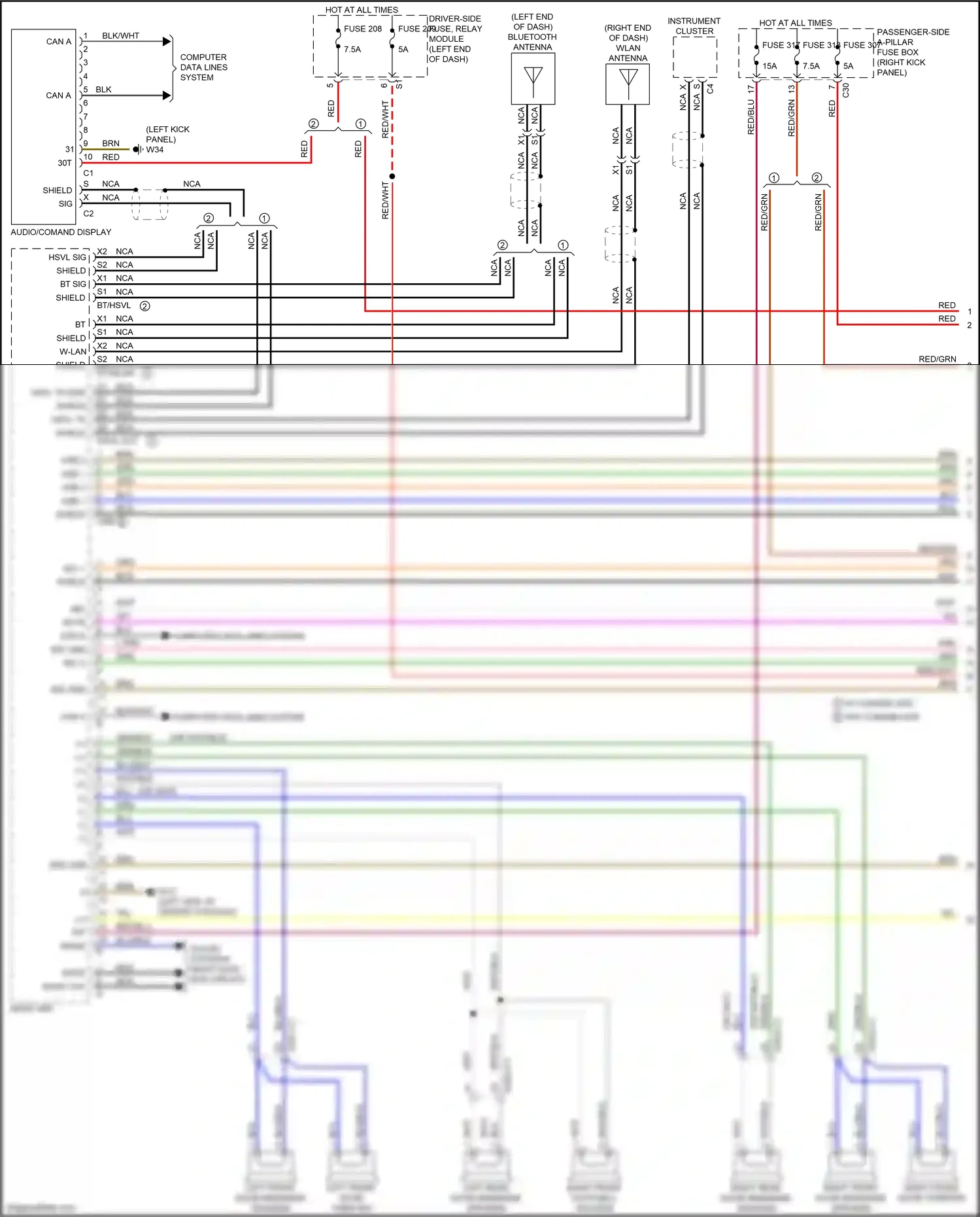 Wiring diagram computer data lines system for Mercedes-Benz E-class W213/S213/C238/A238 (2016-2021) (94 of 281)
