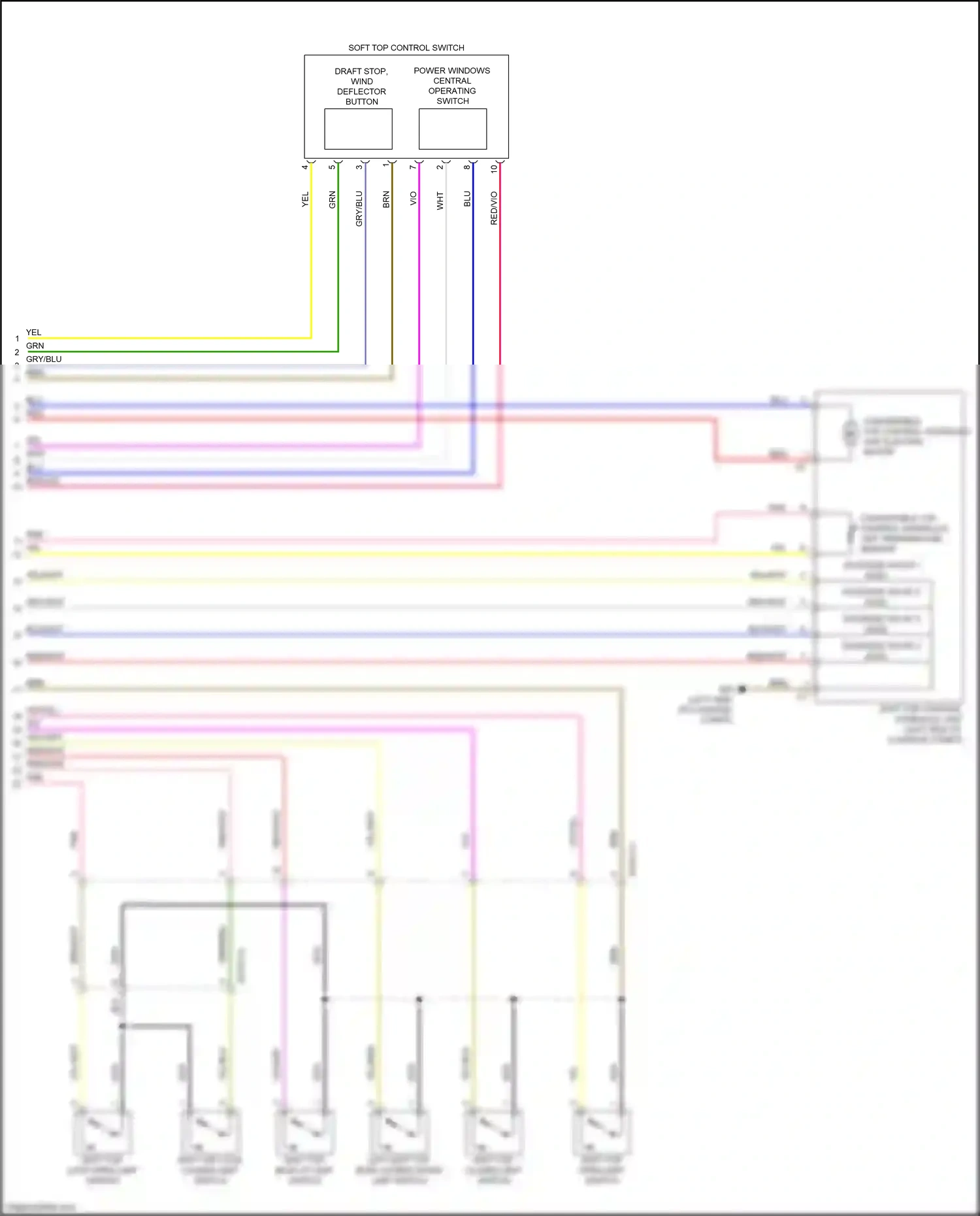 Wiring diagram draft stop, wind deflector button for Mercedes-Benz E-class W213/S213/C238/A238 (2016-2021) (1 of 1)