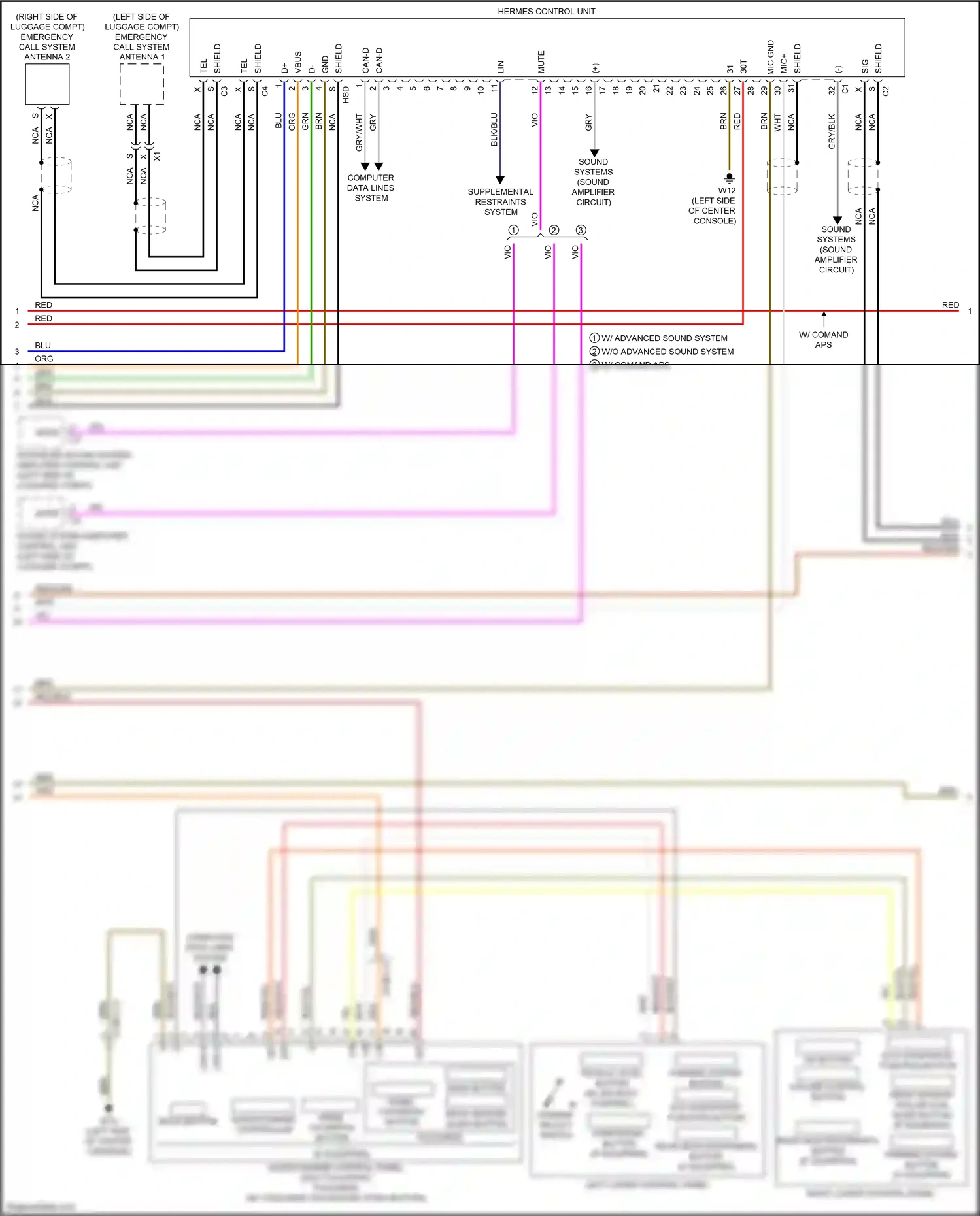 Wiring diagram dynamic select switch for Mercedes-Benz E-class W213/S213/C238/A238 (2016-2021) (2 of 10)