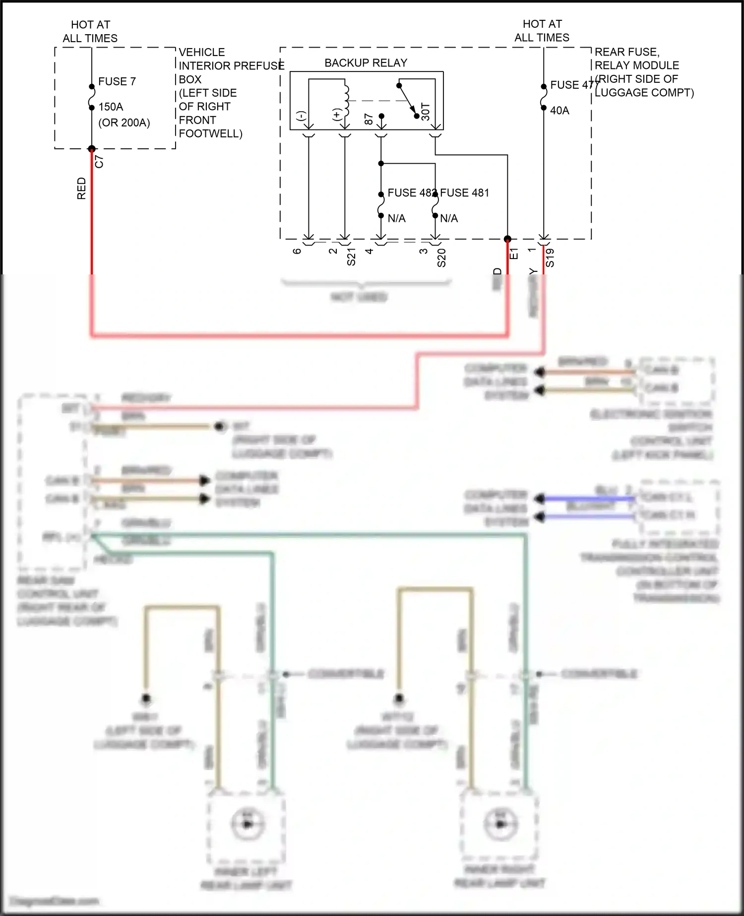 Wiring diagram electronic ignition switch control unit for Mercedes-Benz E-class W213/S213/C238/A238 (2016-2021) (21 of 27)