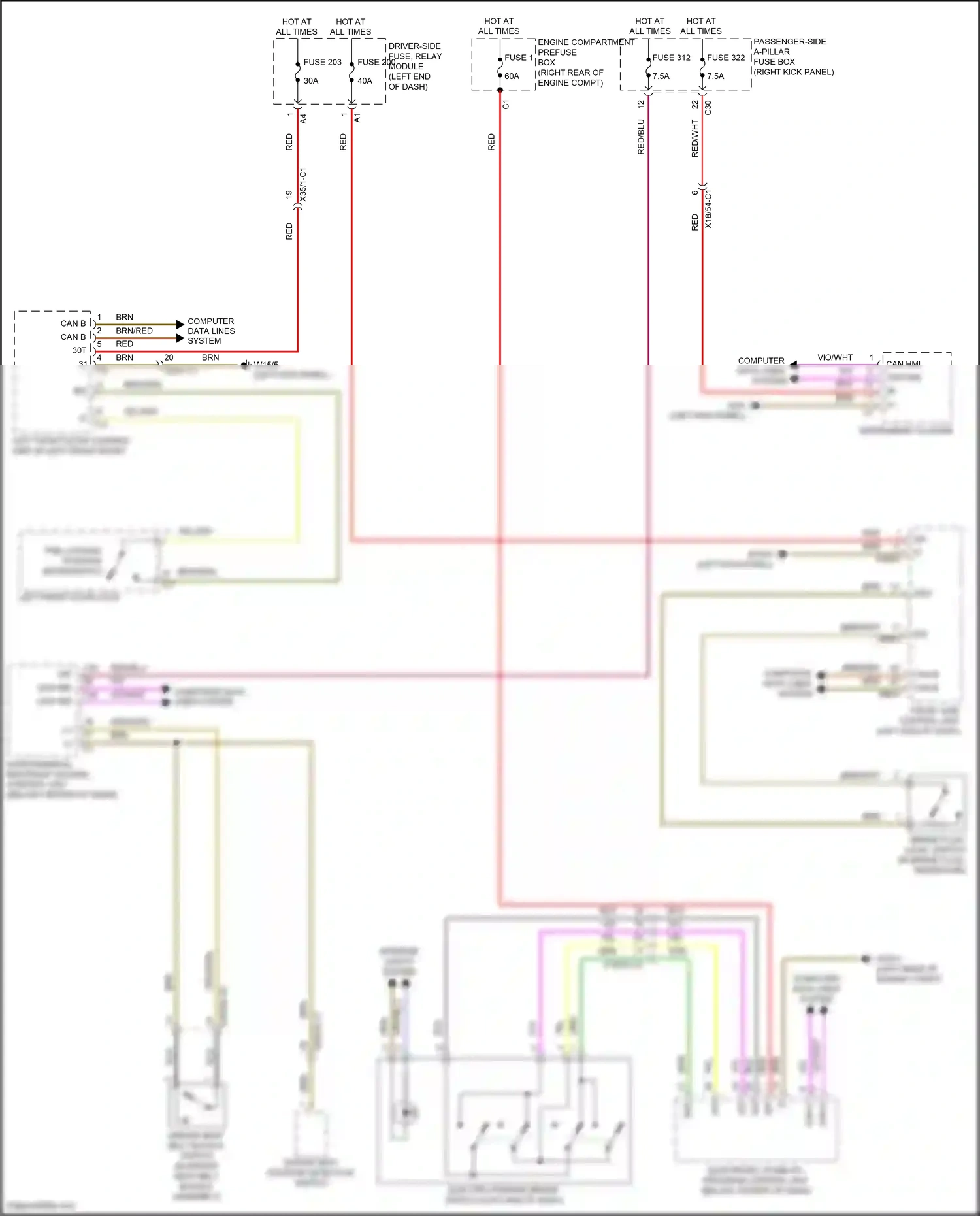 Wiring diagram electronic stability program control unit for Mercedes-Benz E-class W213/S213/C238/A238 (2016-2021) (10 of 33)