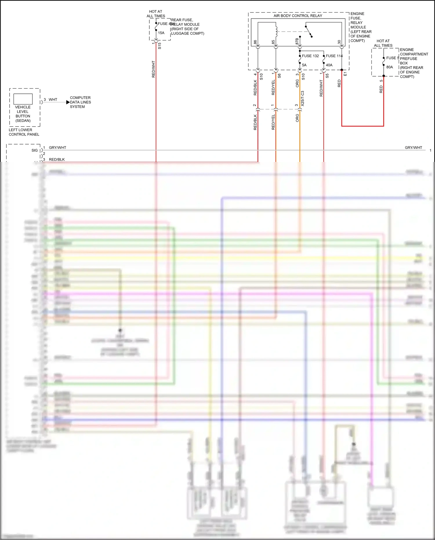 Wiring diagram engine compartment prefuse box for Mercedes-Benz E-class W213/S213/C238/A238 (2016-2021) (1 of 15)