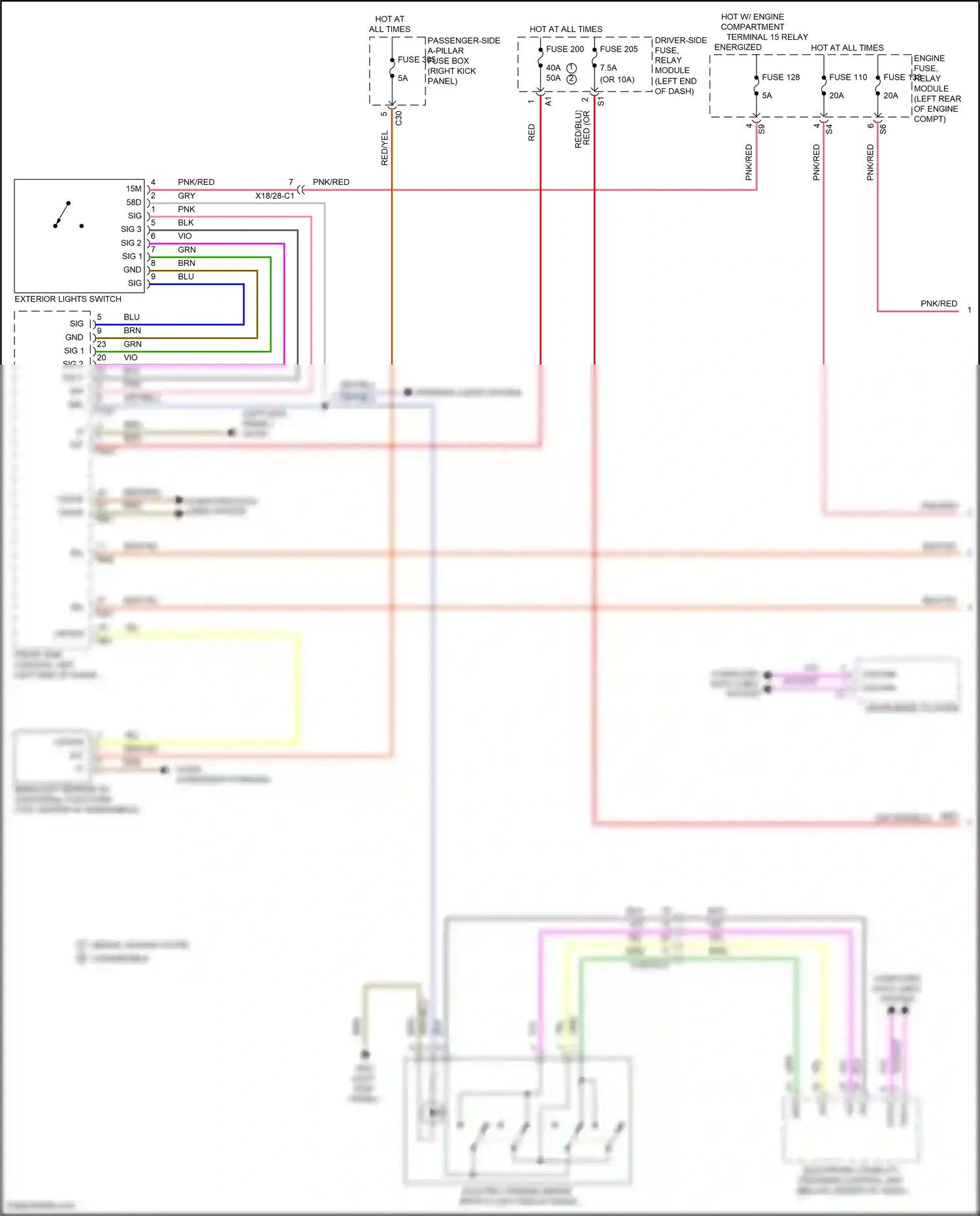Wiring diagram front sam control unit for Mercedes-Benz E-class W213/S213/C238/A238 (2016-2021) (14 of 47)