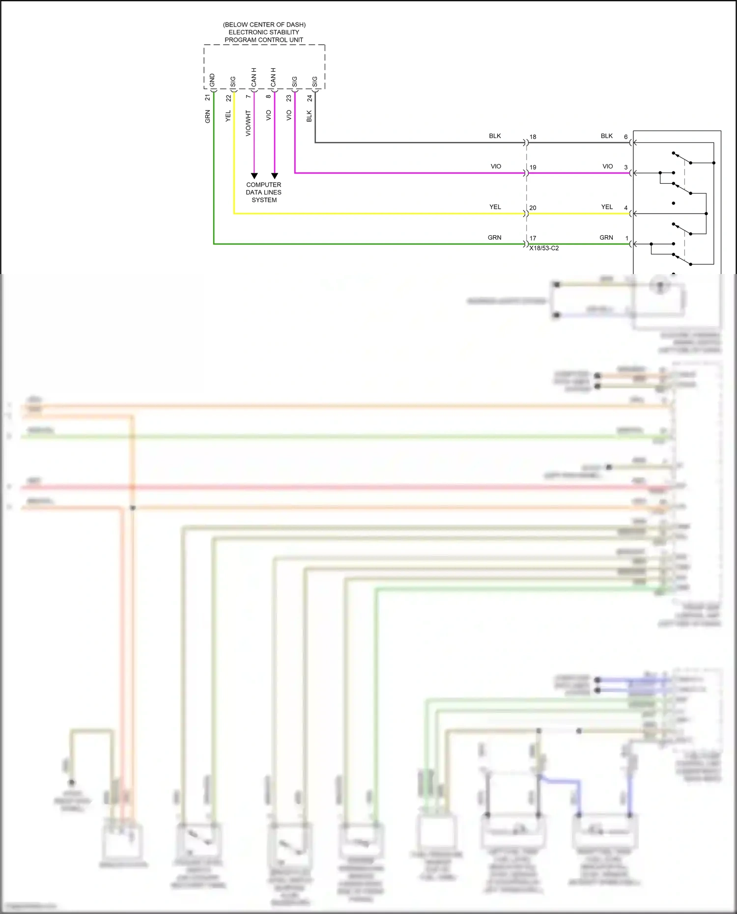 Wiring diagram front sam control unit for Mercedes-Benz E-class W213/S213/C238/A238 (2016-2021) (43 of 47)