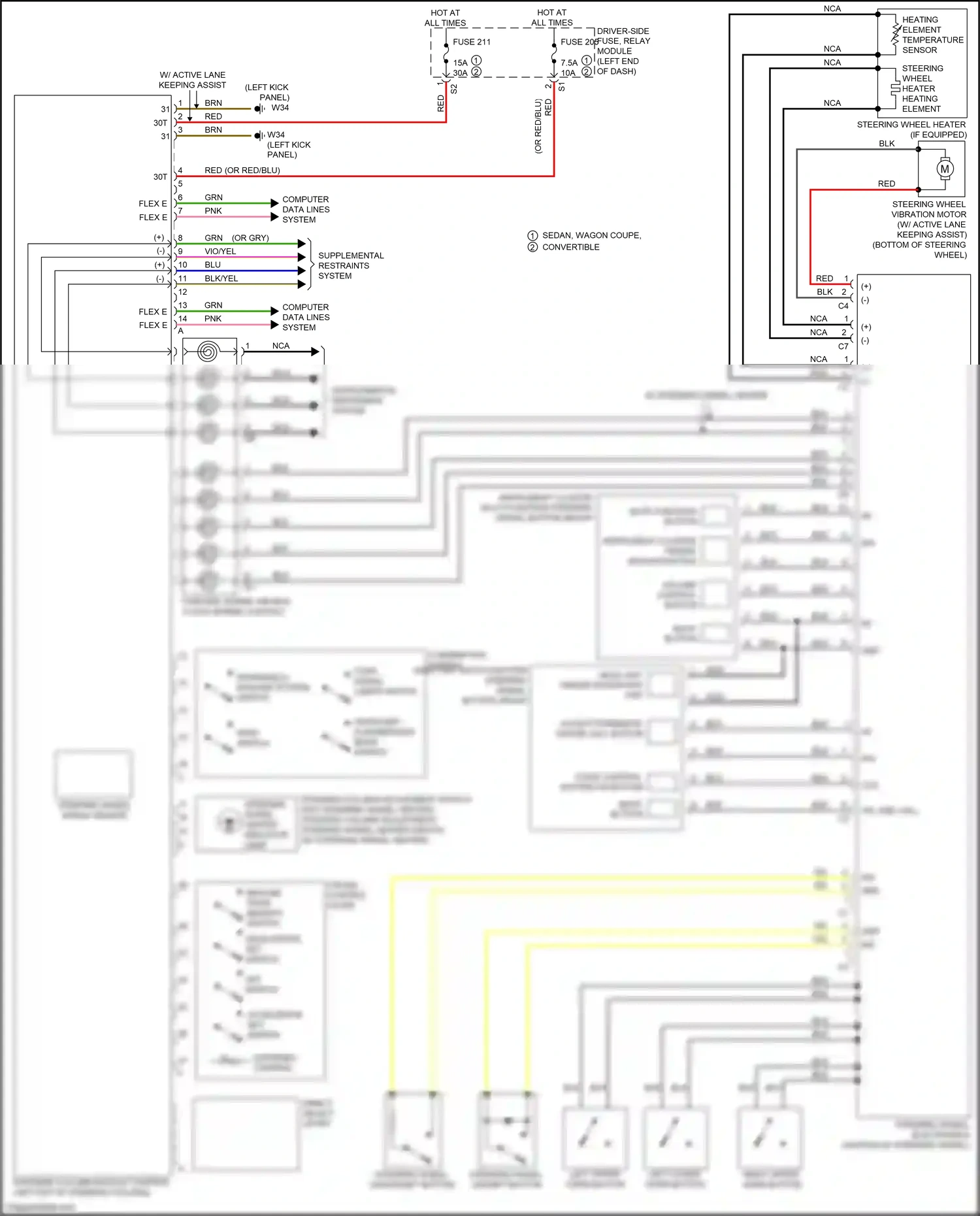 Wiring diagram head unit multi-function steering wheel button group for Mercedes-Benz E-class W213/S213/C238/A238 (2016-2021) (1 of 1)