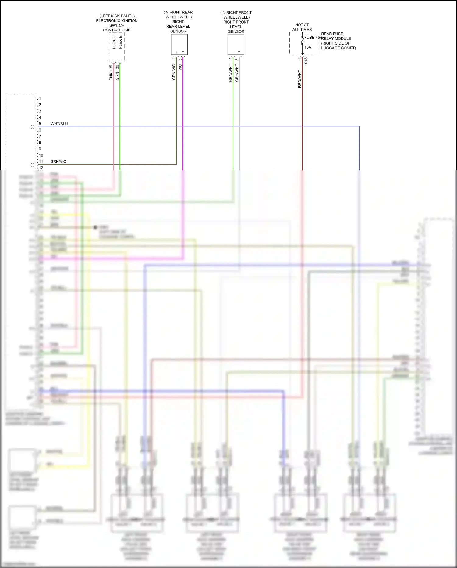 Wiring diagram left front level sensor for Mercedes-Benz E-class W213/S213/C238/A238 (2016-2021) (2 of 3)