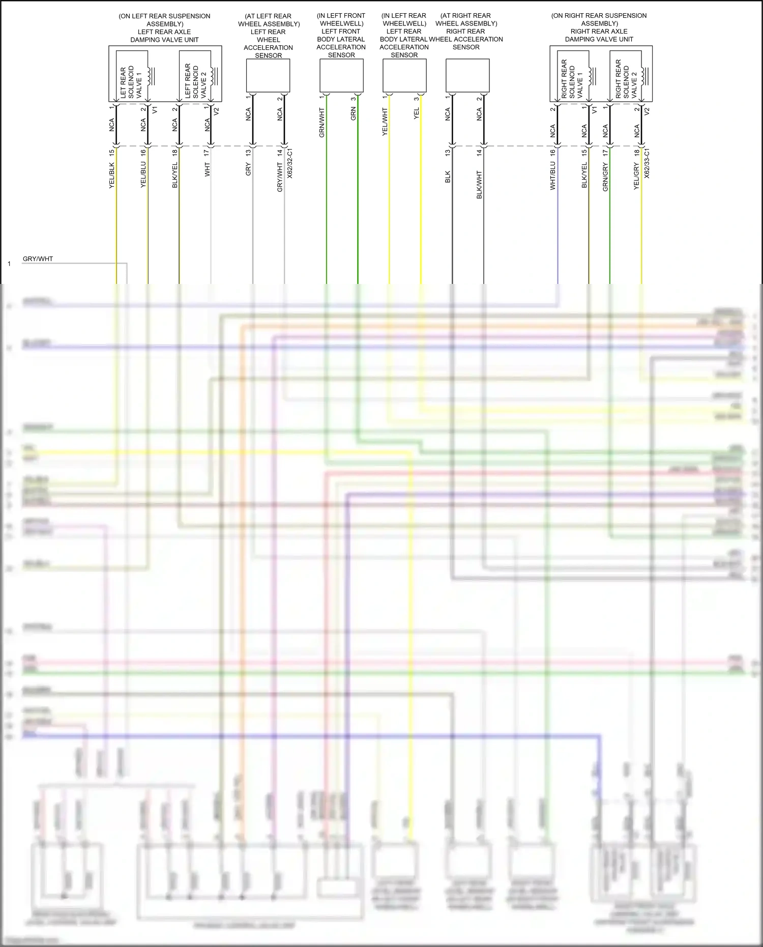 Wiring diagram left front level sensor for Mercedes-Benz E-class W213/S213/C238/A238 (2016-2021) (1 of 3)