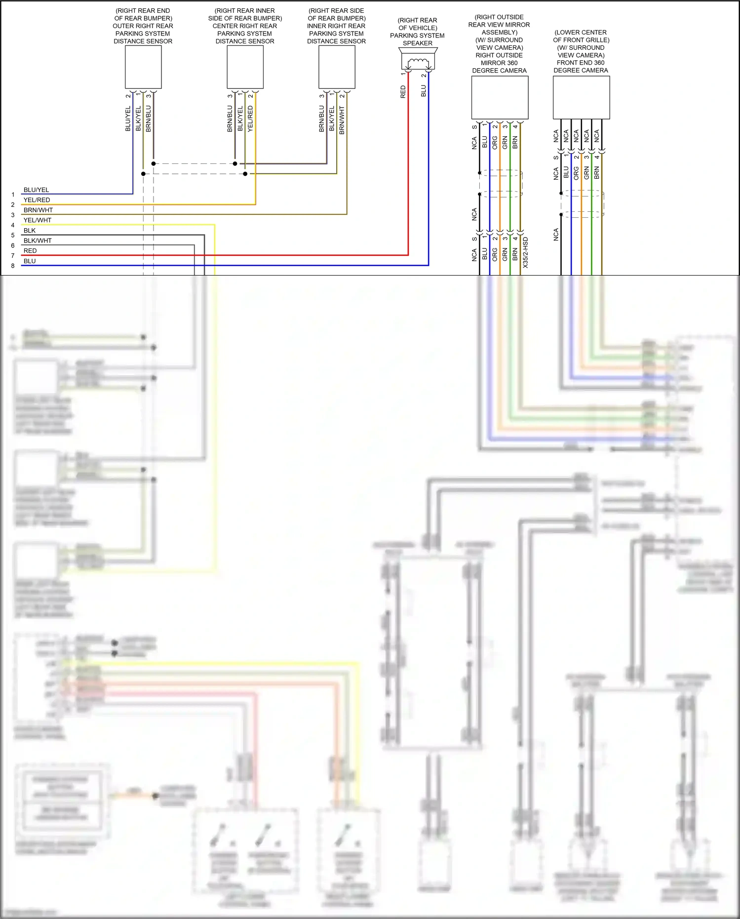 Wiring diagram left lower control panel for Mercedes-Benz E-class W213/S213/C238/A238 (2016-2021) (9 of 23)
