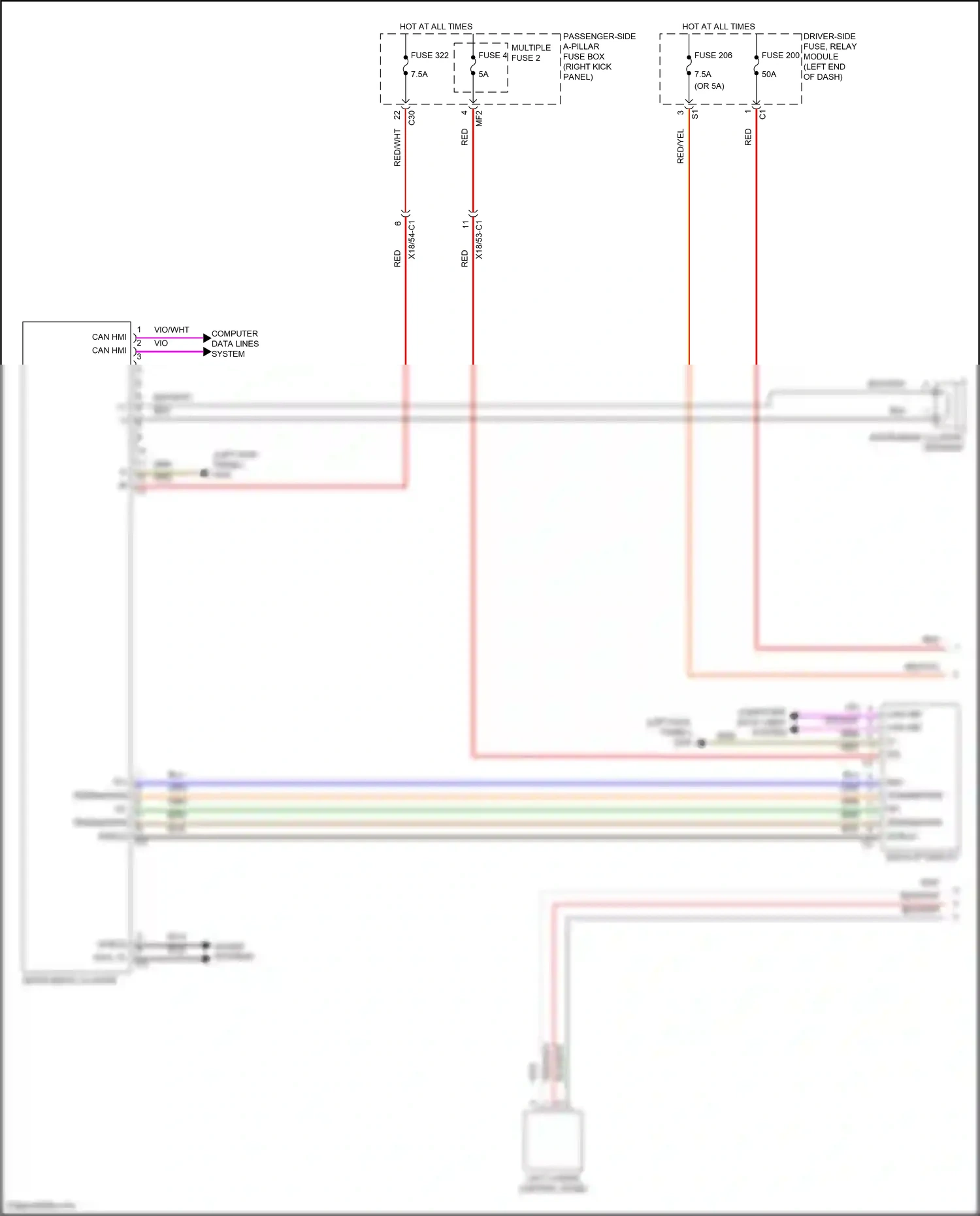 Wiring diagram left lower control panel for Mercedes-Benz E-class W213/S213/C238/A238 (2016-2021) (18 of 23)