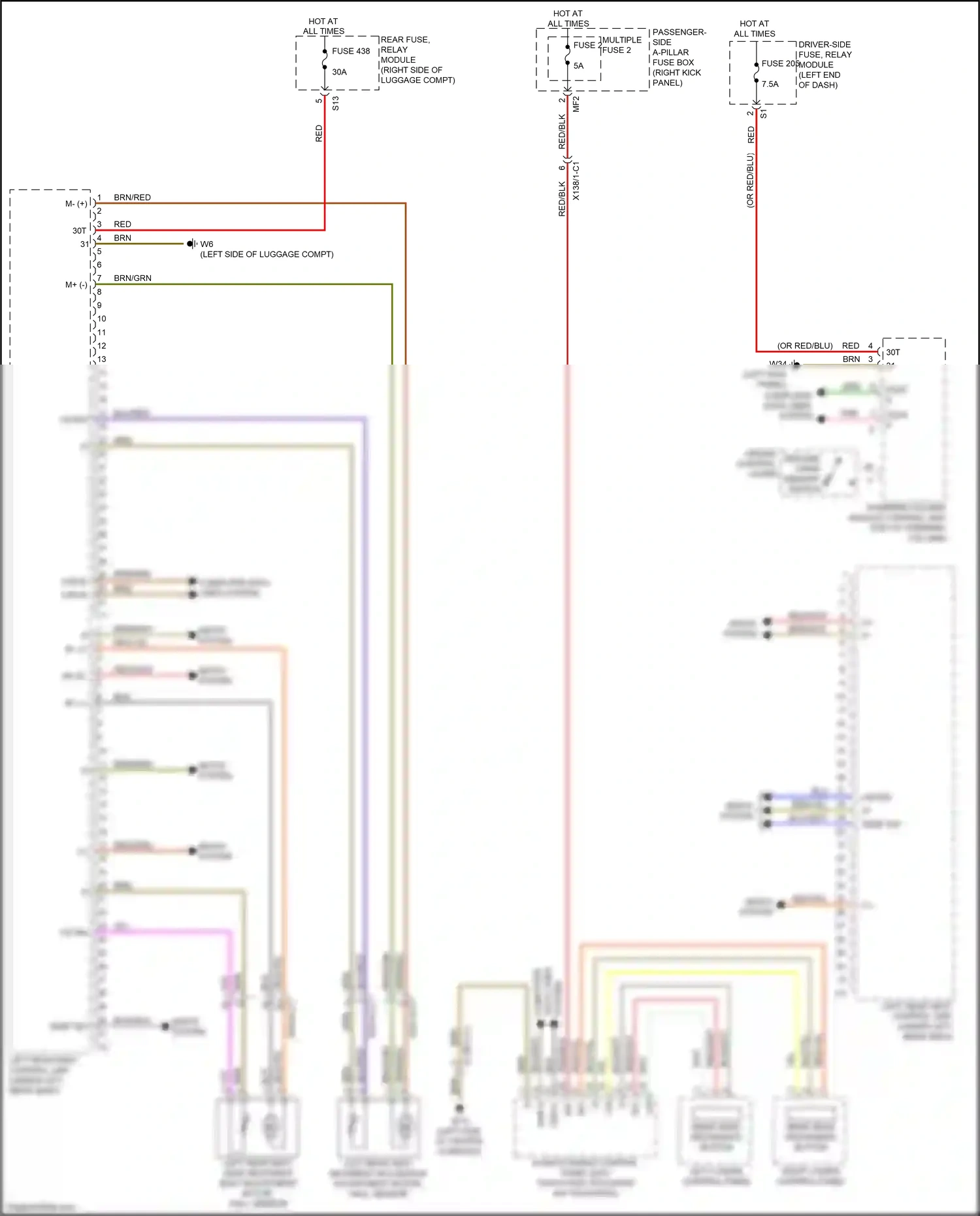 Wiring diagram left lower control panel for Mercedes-Benz E-class W213/S213/C238/A238 (2016-2021) (8 of 23)