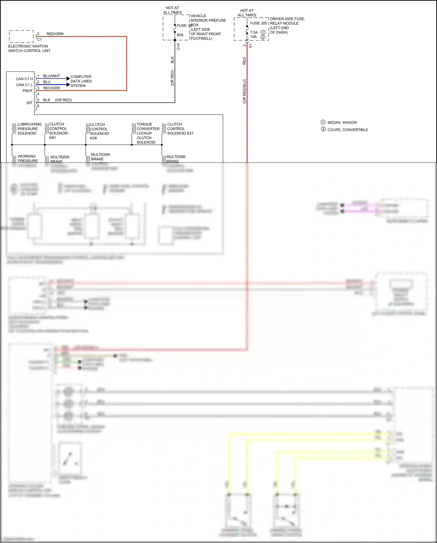 Wiring diagram left lower control panel for Mercedes-Benz E-class W213/S213/C238/A238 (2016-2021) (2 of 23)