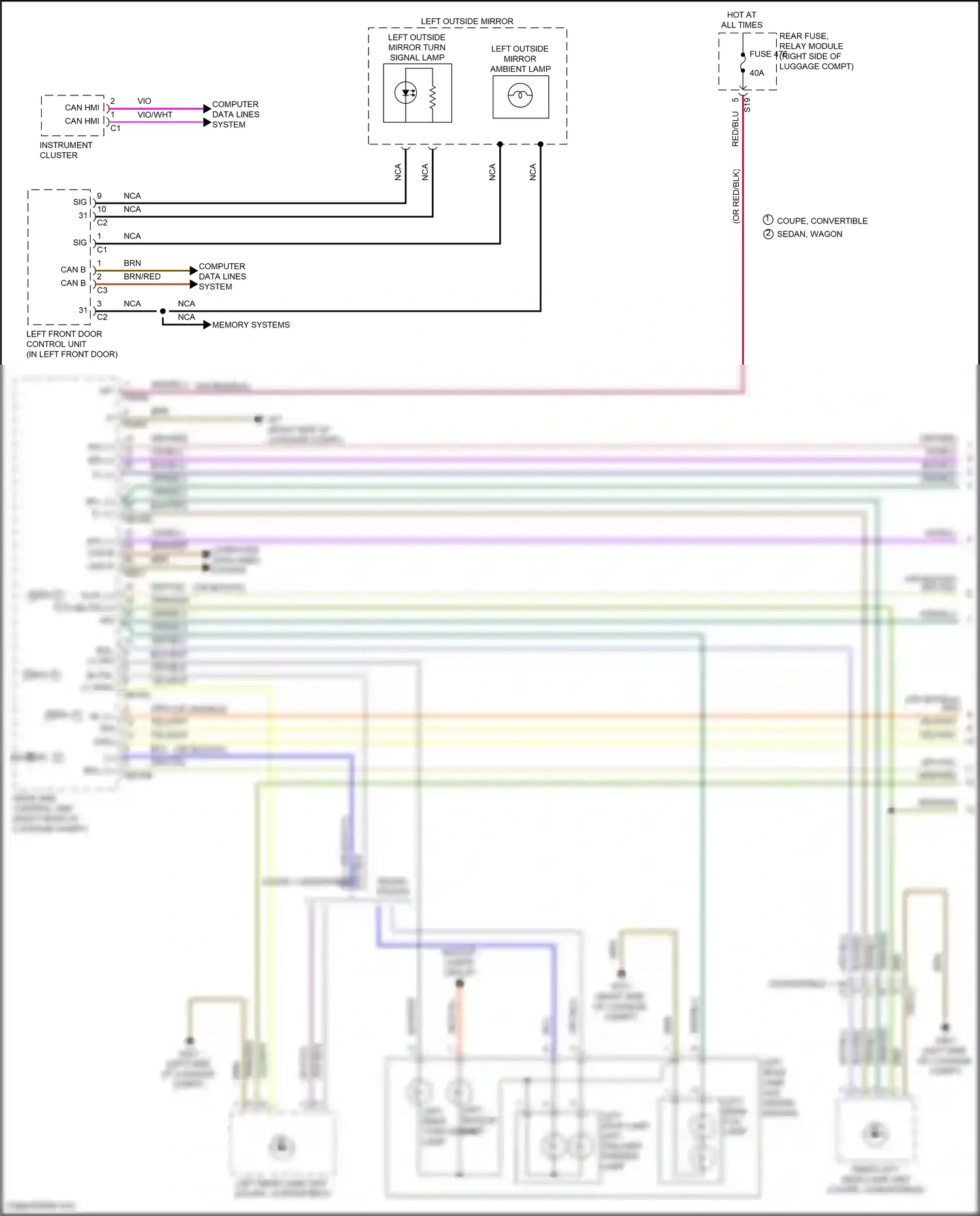 Wiring diagram memory systems for Mercedes-Benz E-class W213/S213/C238/A238 (2016-2021) (7 of 8)
