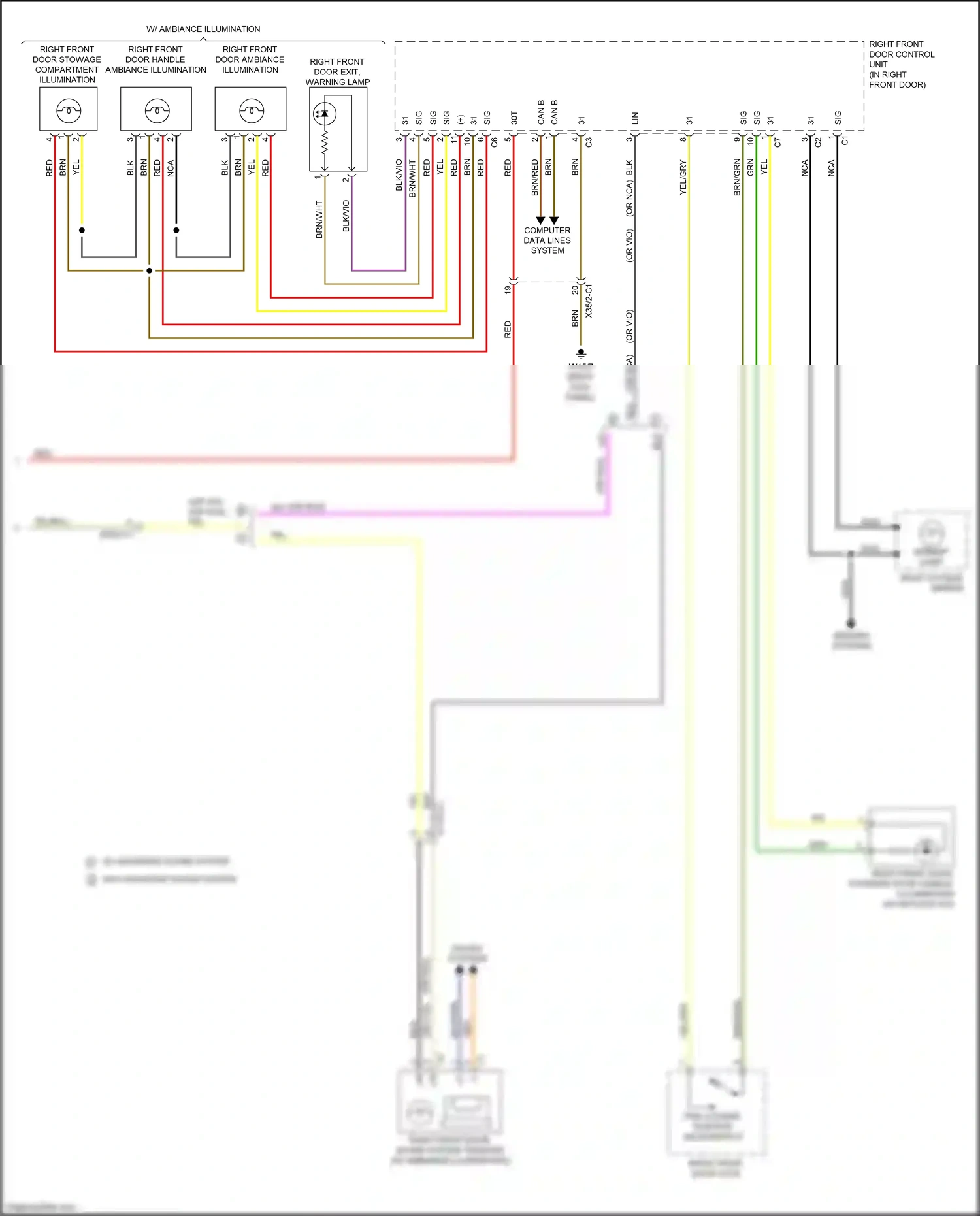 Wiring diagram memory systems for Mercedes-Benz E-class W213/S213/C238/A238 (2016-2021) (2 of 8)
