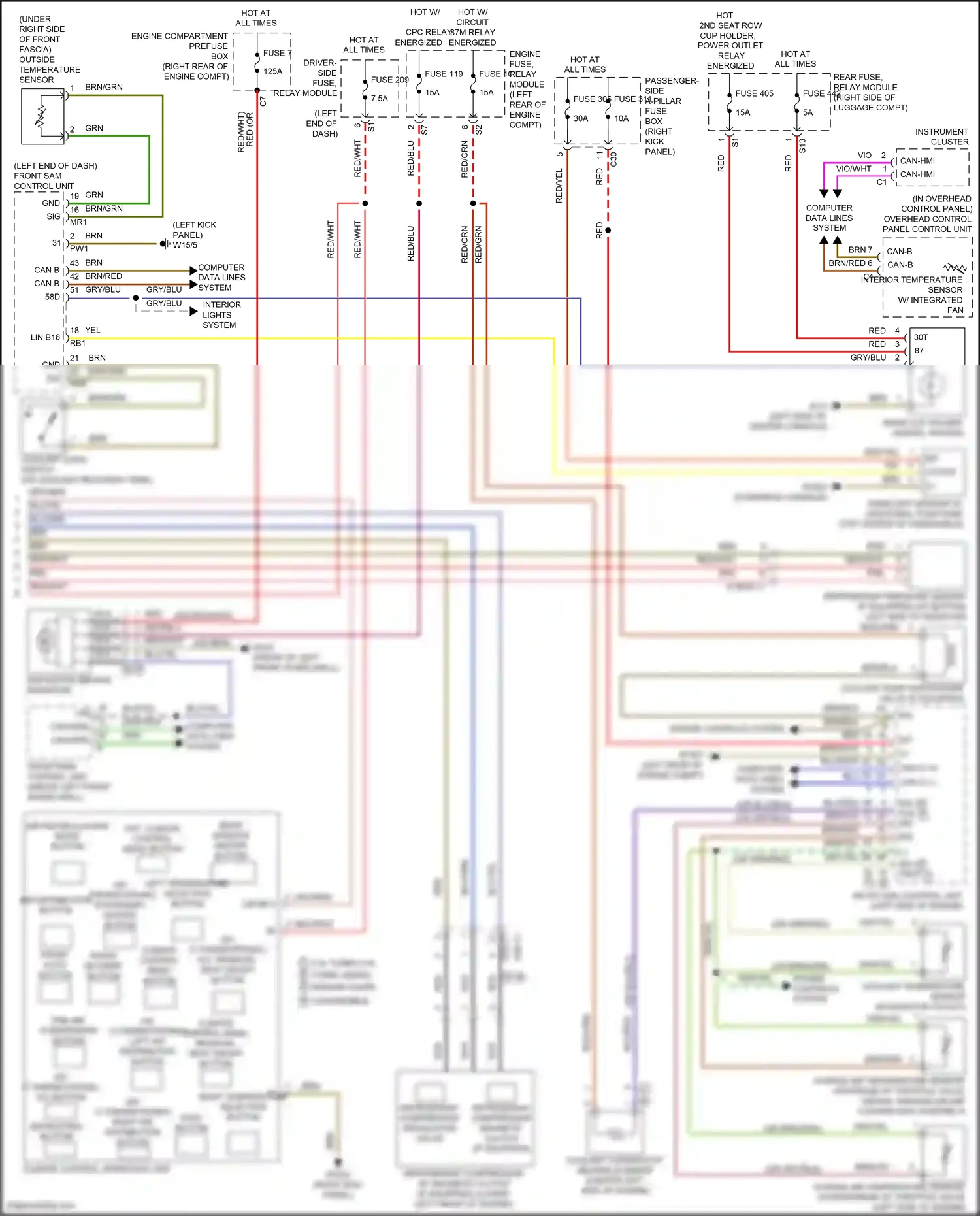 Wiring diagram off, climate control menu button for Mercedes-Benz E-class W213/S213/C238/A238 (2016-2021) (1 of 1)