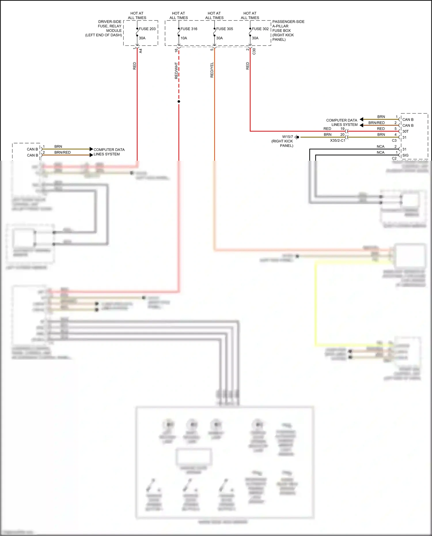 Wiring diagram overhead control panel control unit for Mercedes-Benz E-class W213/S213/C238/A238 (2016-2021) (25 of 45)