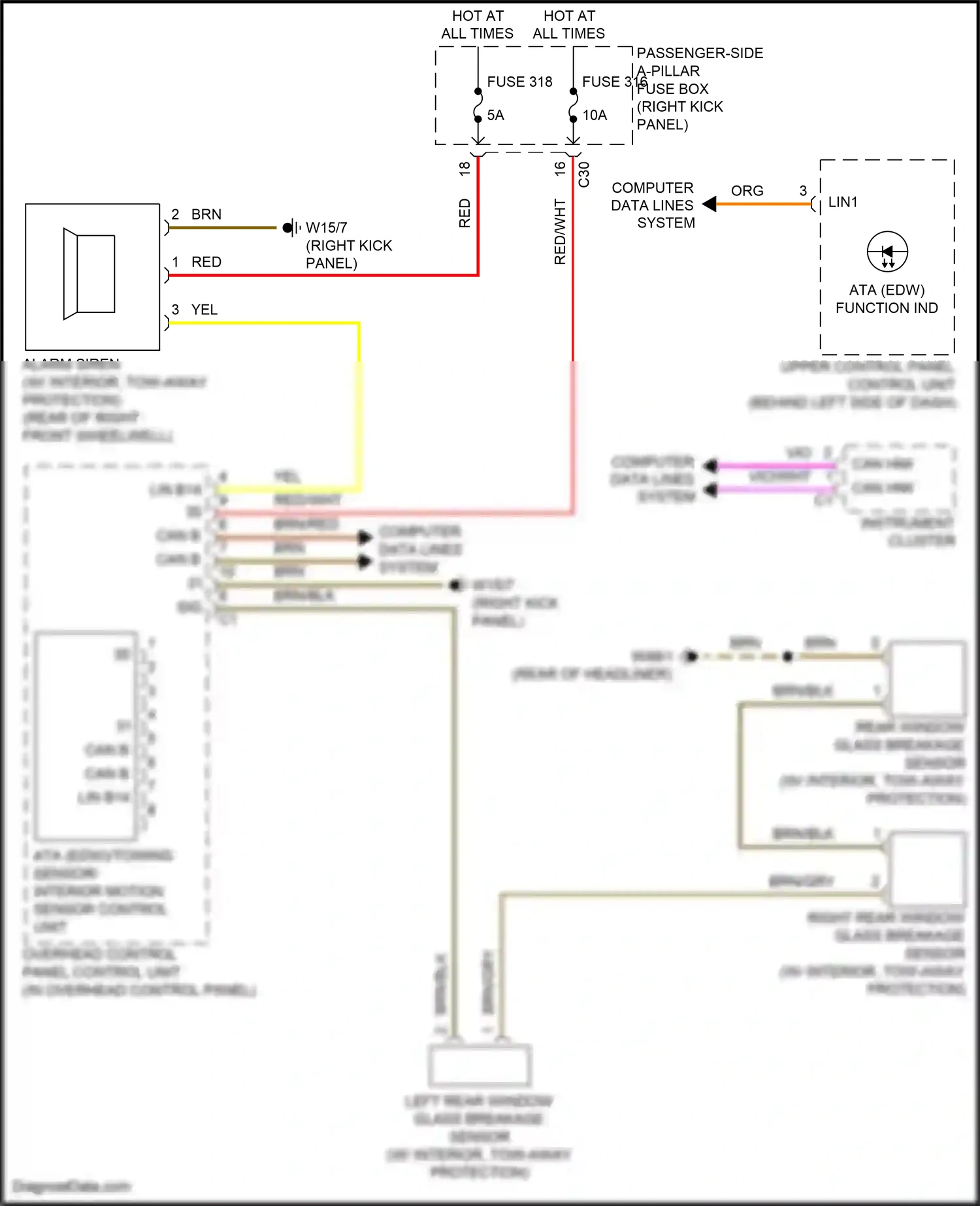 Wiring diagram overhead control panel control unit for Mercedes-Benz E-class W213/S213/C238/A238 (2016-2021) (1 of 45)