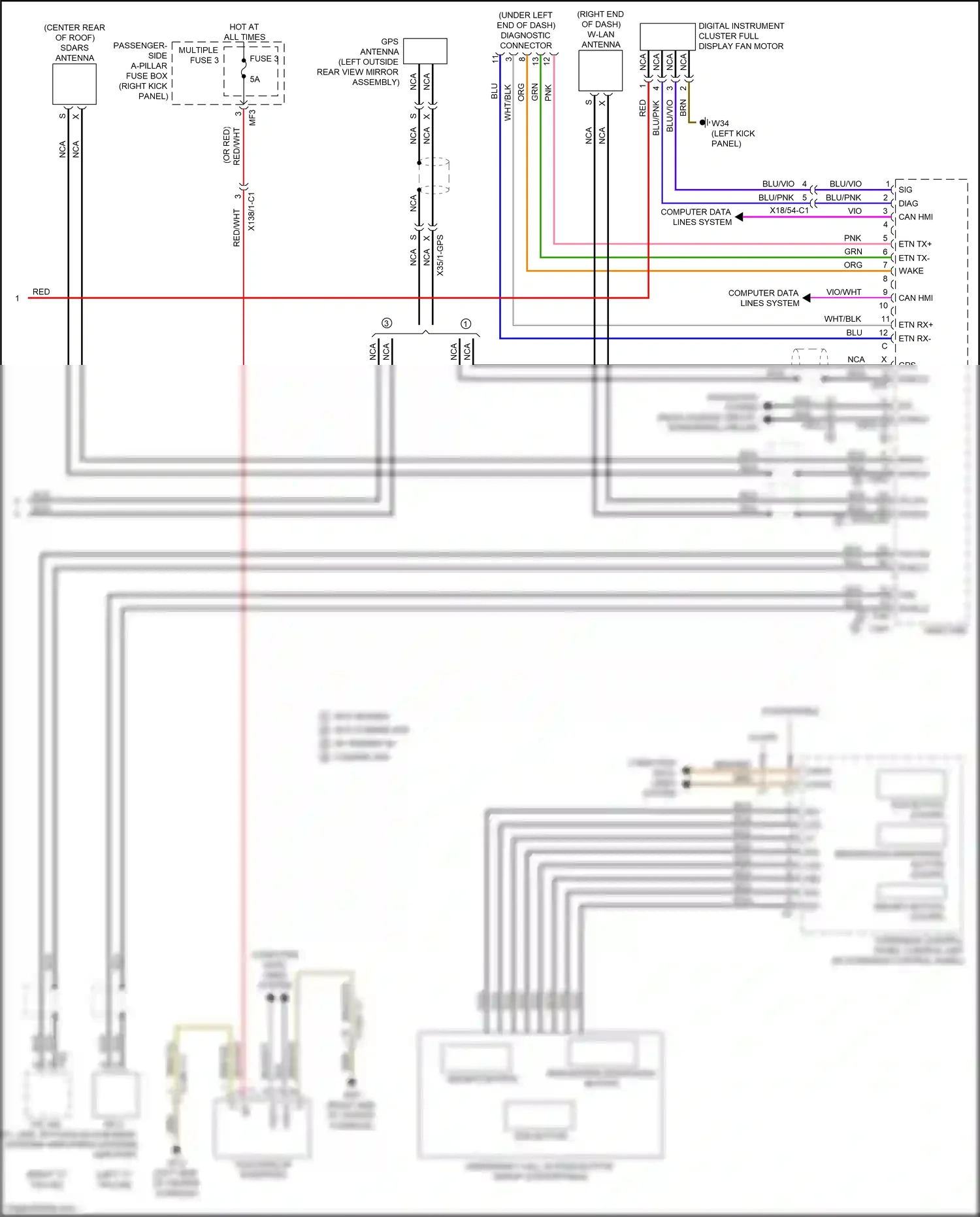 Wiring diagram overhead control panel control unit for Mercedes-Benz E-class W213/S213/C238/A238 (2016-2021) (12 of 45)