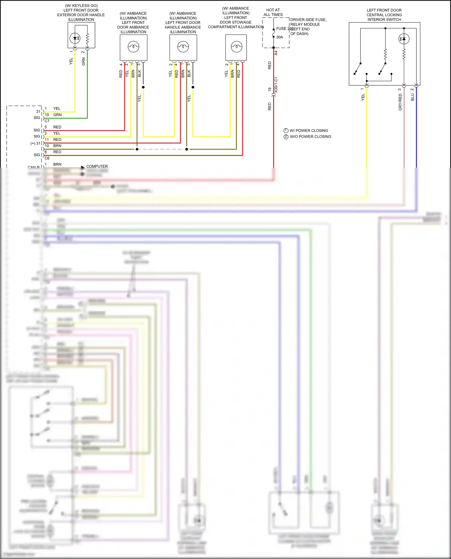 Wiring diagram pre-locking position microswitch for Mercedes-Benz E-class W213/S213/C238/A238 (2016-2021) (1 of 19)