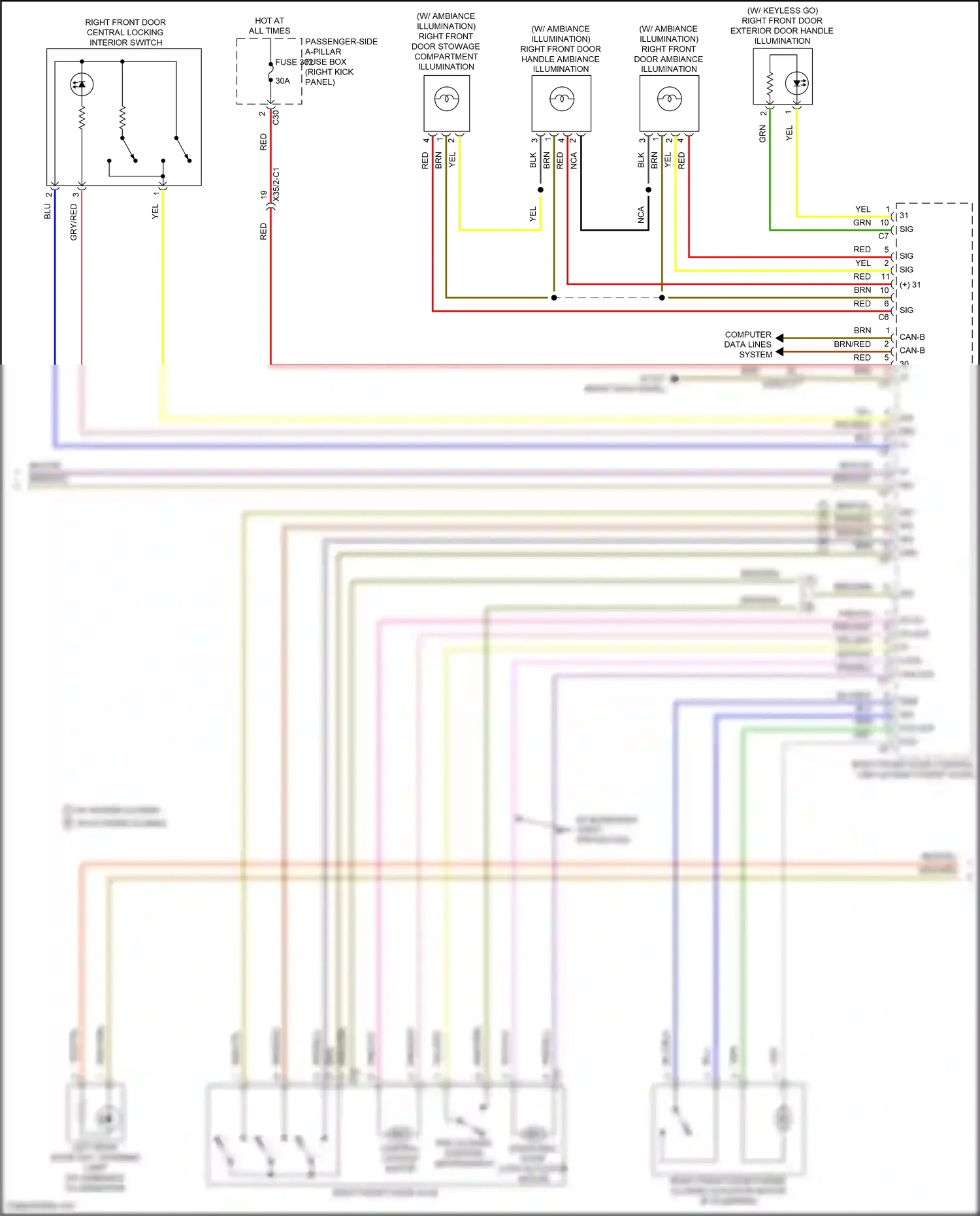 Wiring diagram pre-locking position microswitch for Mercedes-Benz E-class W213/S213/C238/A238 (2016-2021) (2 of 19)