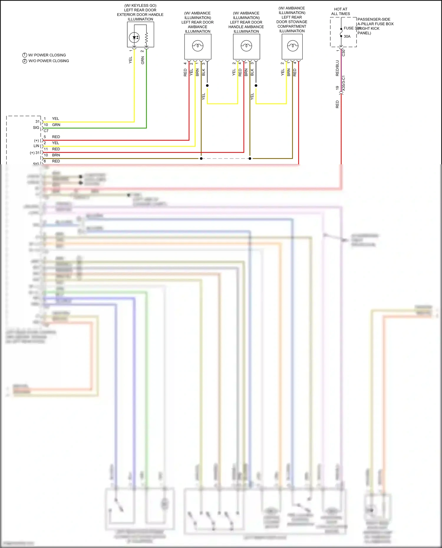 Wiring diagram pre-locking position microswitch for Mercedes-Benz E-class W213/S213/C238/A238 (2016-2021) (3 of 19)