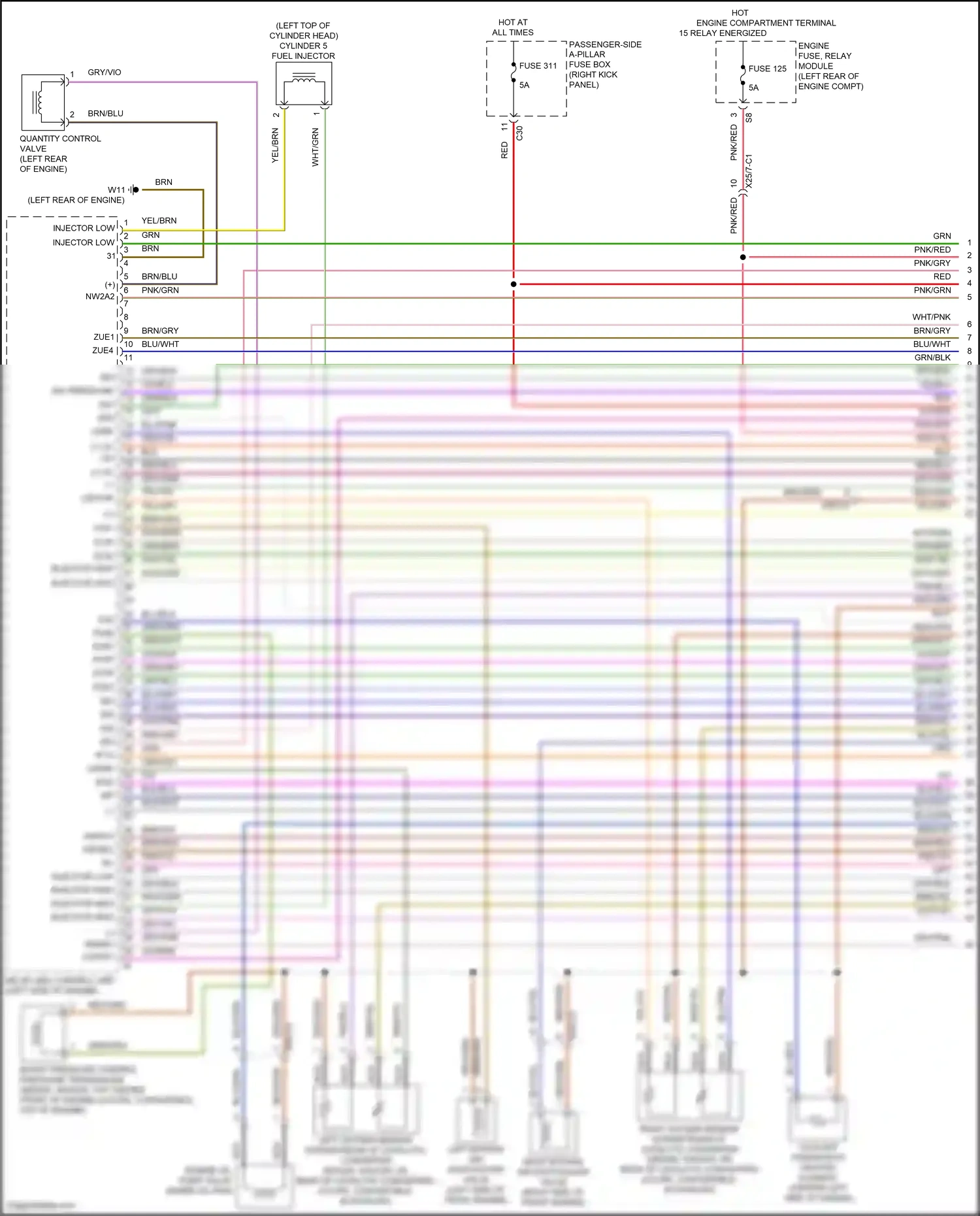 Wiring diagram quantity control valve for Mercedes-Benz E-class W213/S213/C238/A238 (2016-2021) (2 of 2)