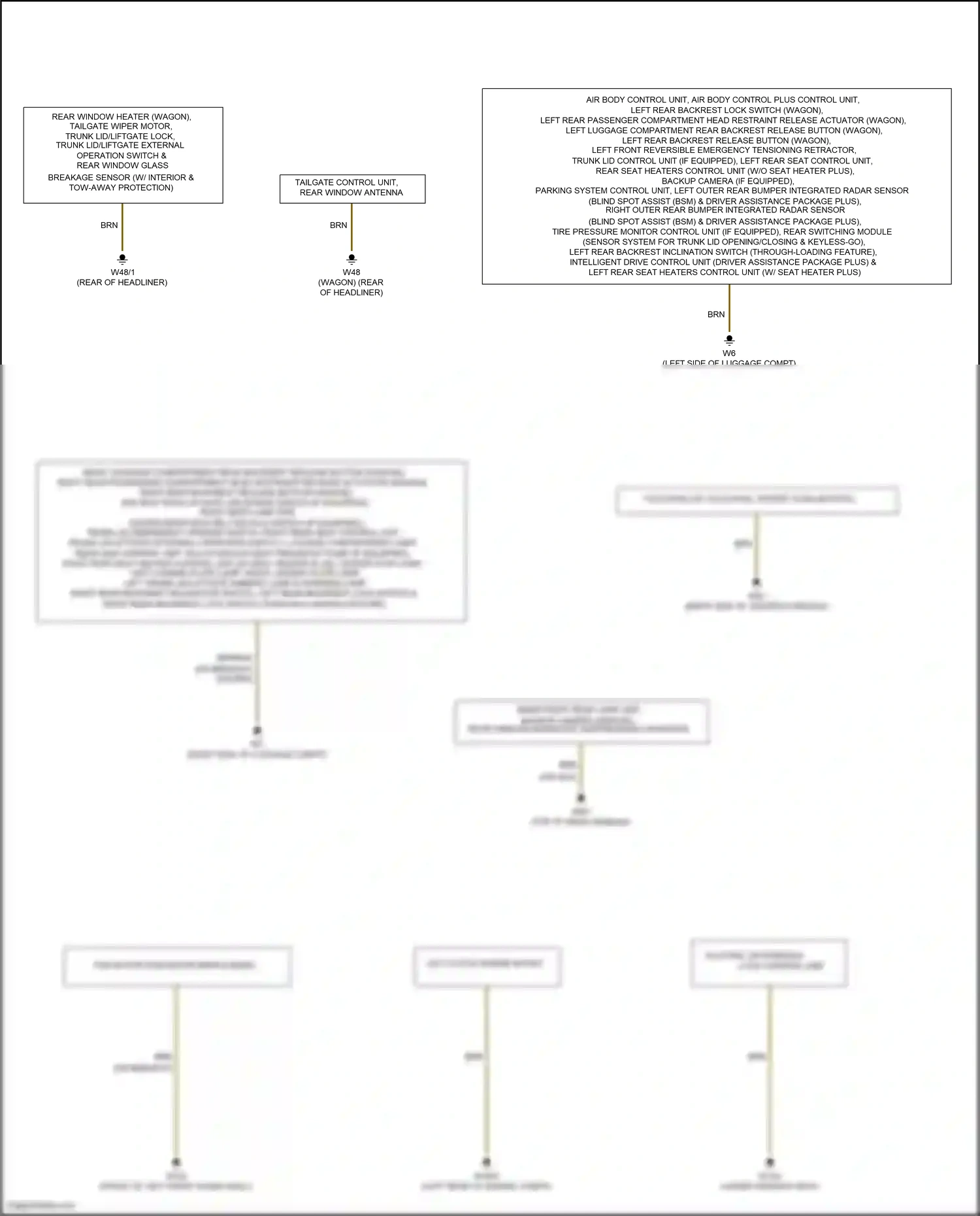 Wiring diagram rear window interface suppression capacitor for Mercedes-Benz E-class W213/S213/C238/A238 (2016-2021) (1 of 3)