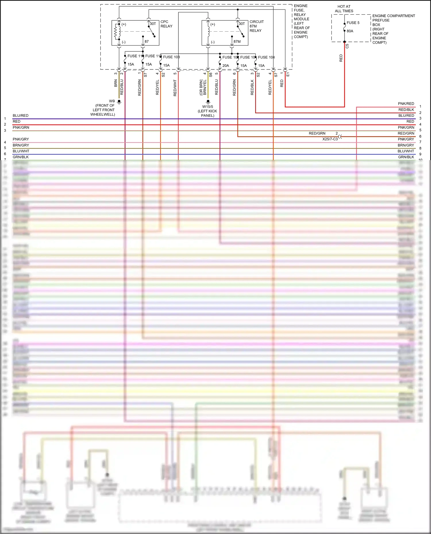 Wiring diagram right active engine mount for Mercedes-Benz E-class W213/S213/C238/A238 (2016-2021) (2 of 2)