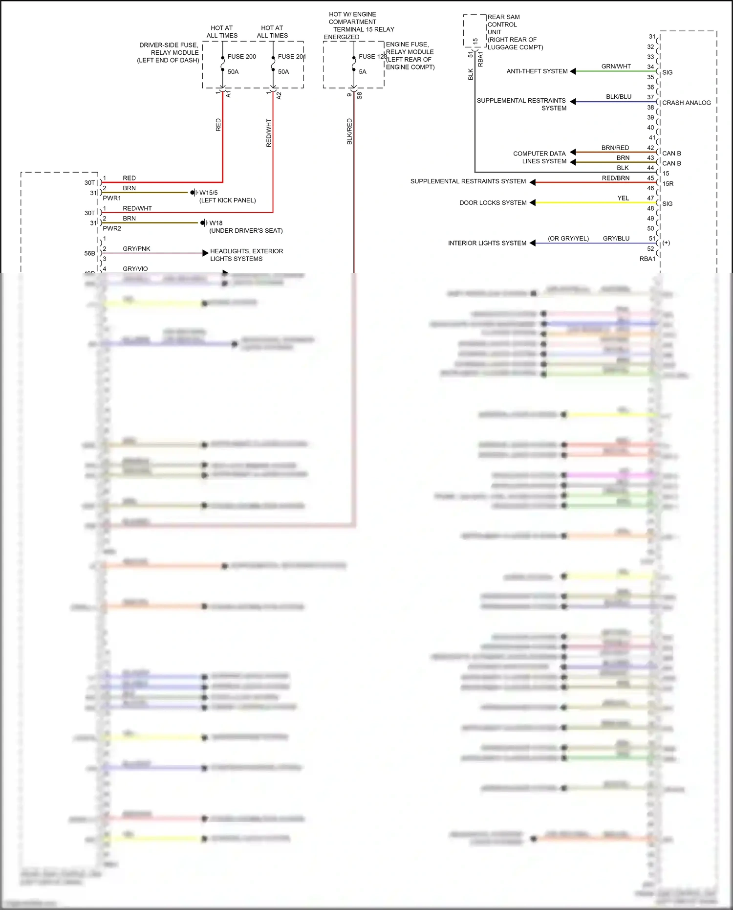 Wiring diagram shift interlock system for Mercedes-Benz E-class W213/S213/C238/A238 (2016-2021) (1 of 2)