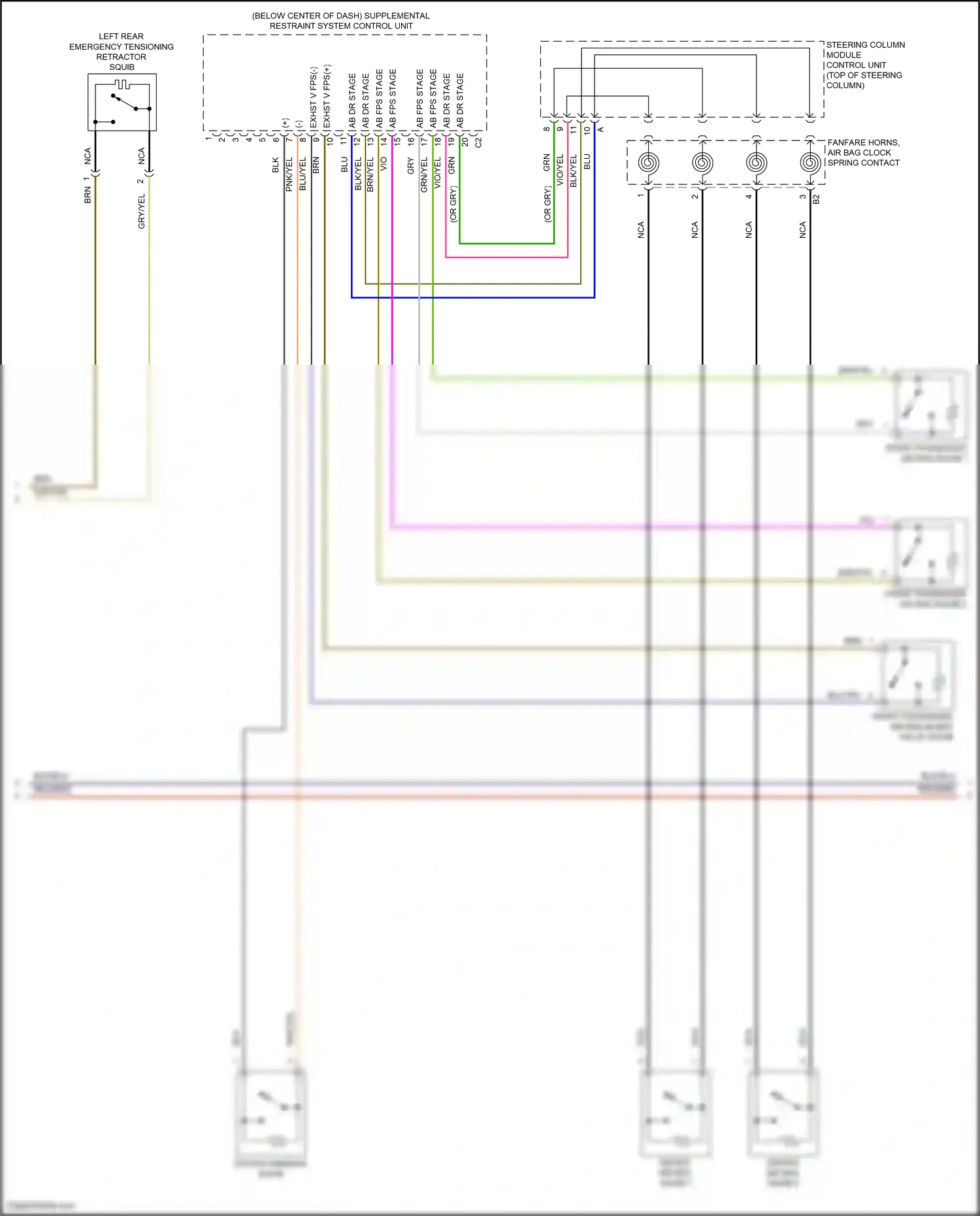 Wiring diagram steering column module control unit for Mercedes-Benz E-class W213/S213/C238/A238 (2016-2021) (38 of 41)