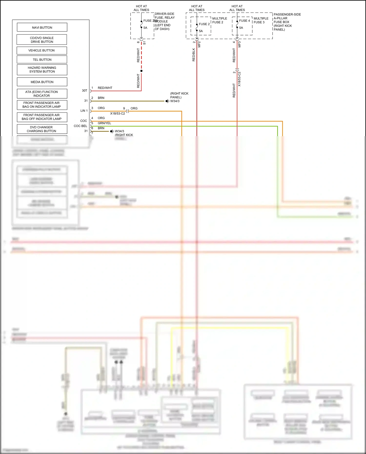 Wiring diagram volume control button for Mercedes-Benz E-class W213/S213/C238/A238 (2016-2021) (9 of 20)