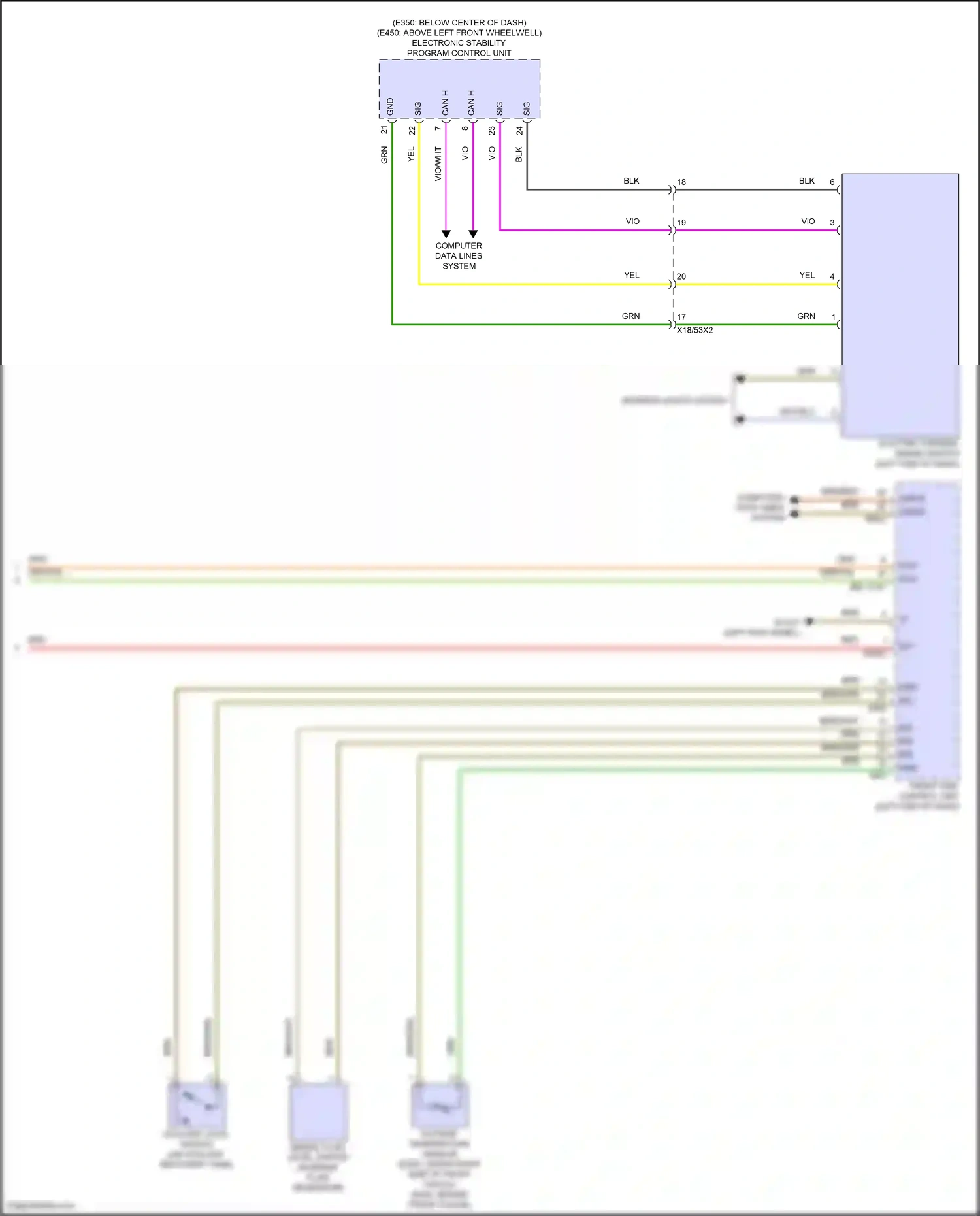 Wiring diagram electronic stability program control unit for Mercedes-Benz E-class W214/S214 (2023-2024) (6 of 36)