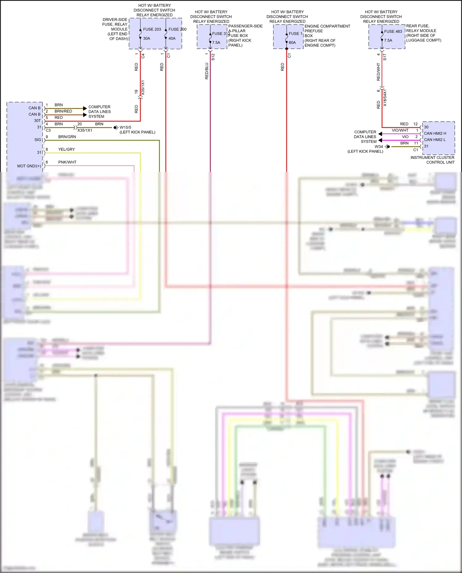 Wiring diagram electronic stability program control unit for Mercedes-Benz E-class W214/S214 (2023-2024) (9 of 36)