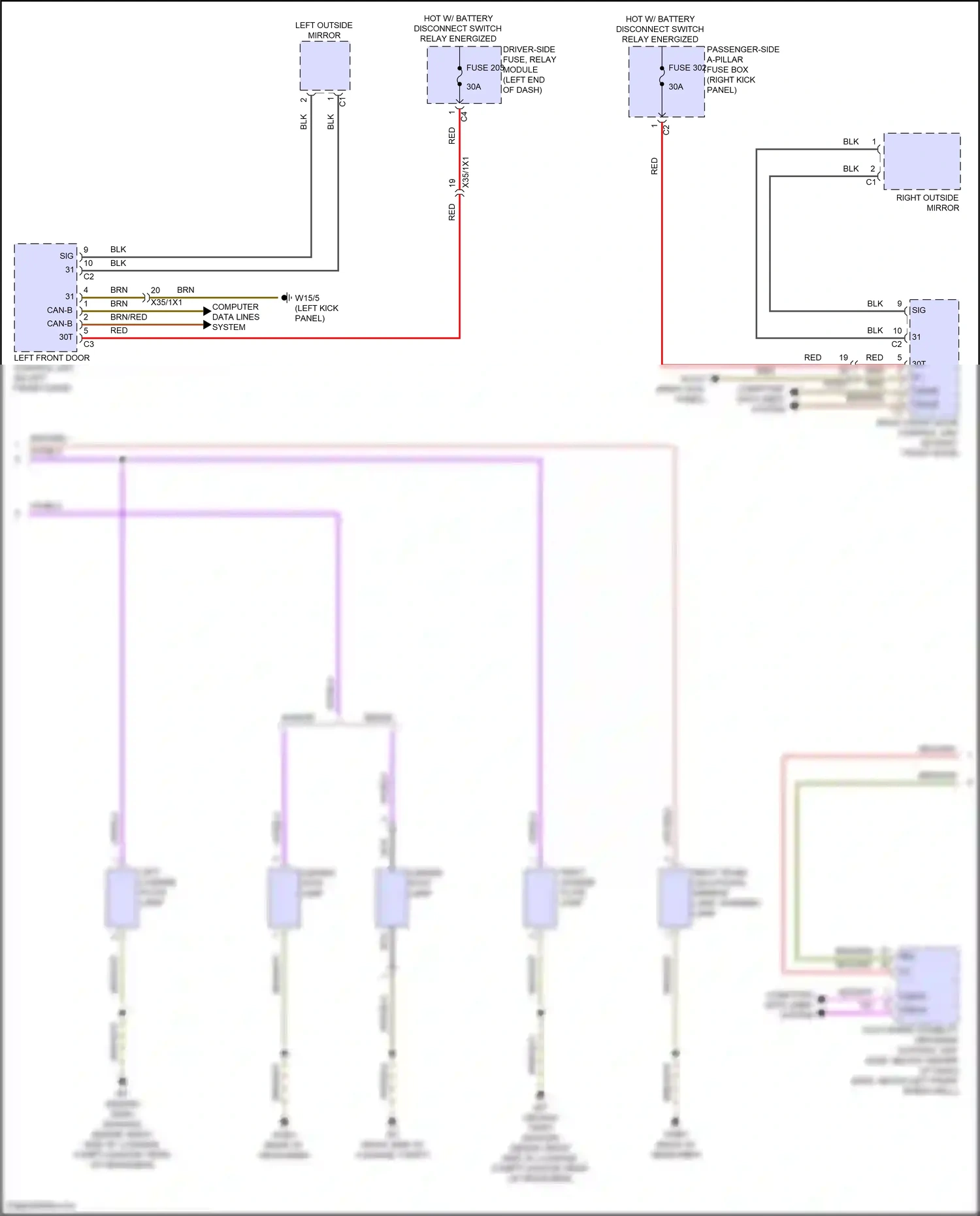 Wiring diagram electronic stability program control unit for Mercedes-Benz E-class W214/S214 (2023-2024) (2 of 36)