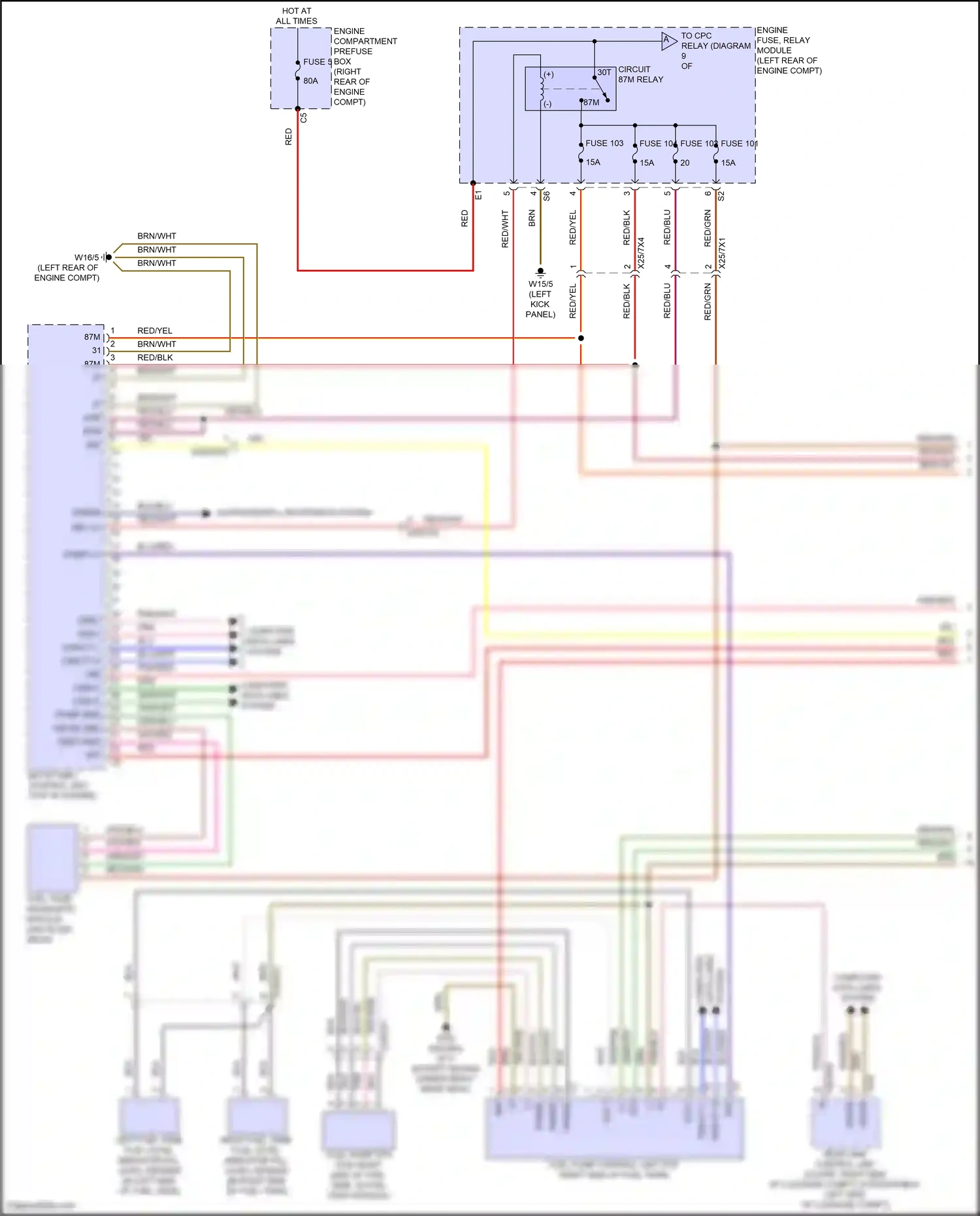 Wiring diagram engine compartment prefuse box for Mercedes-Benz E-class W214/S214 (2023-2024) (15 of 16)