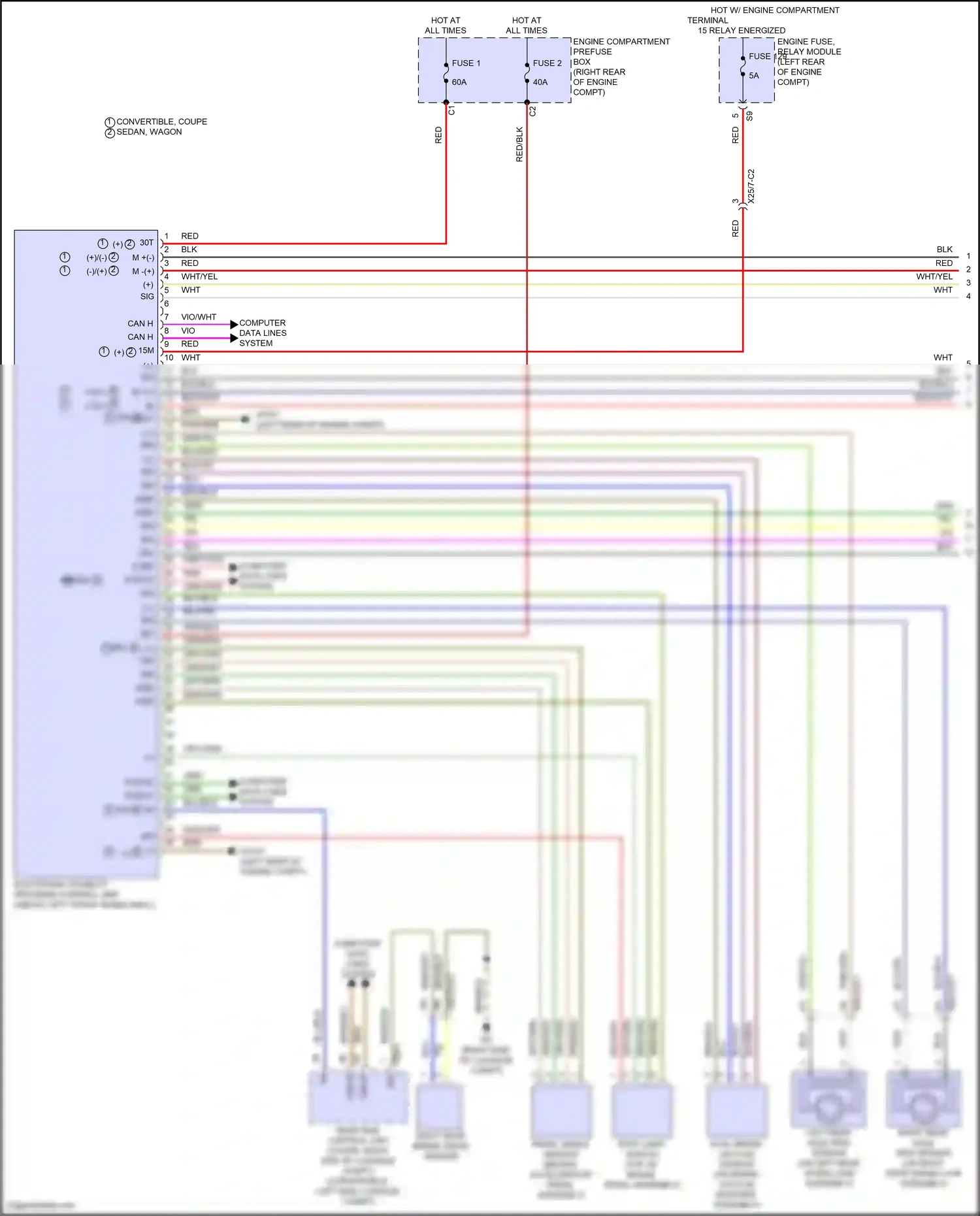 Wiring diagram engine compartment prefuse box for Mercedes-Benz E-class W214/S214 (2023-2024) (1 of 16)