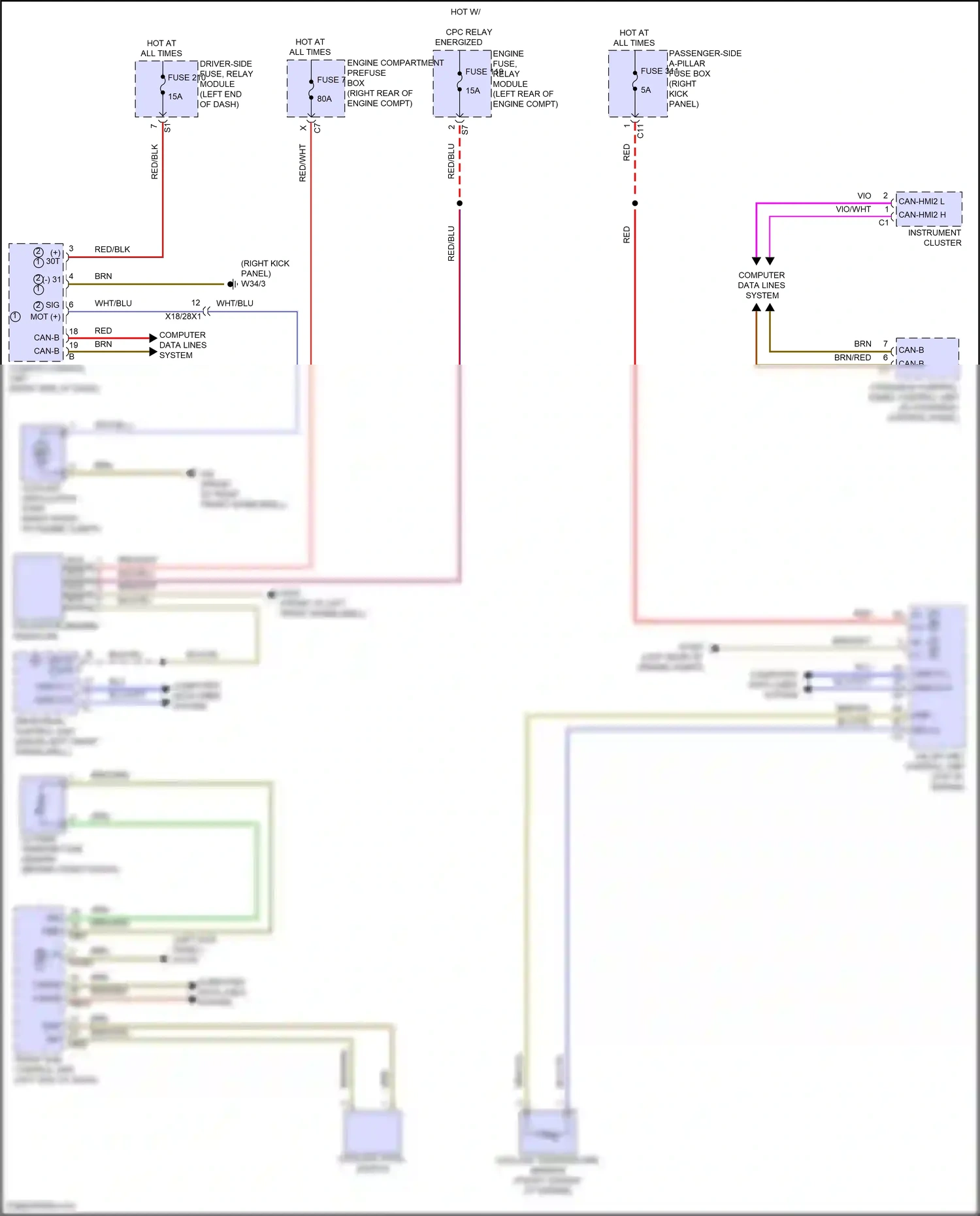 Wiring diagram front sam control unit for Mercedes-Benz E-class W214/S214 (2023-2024) (12 of 64)