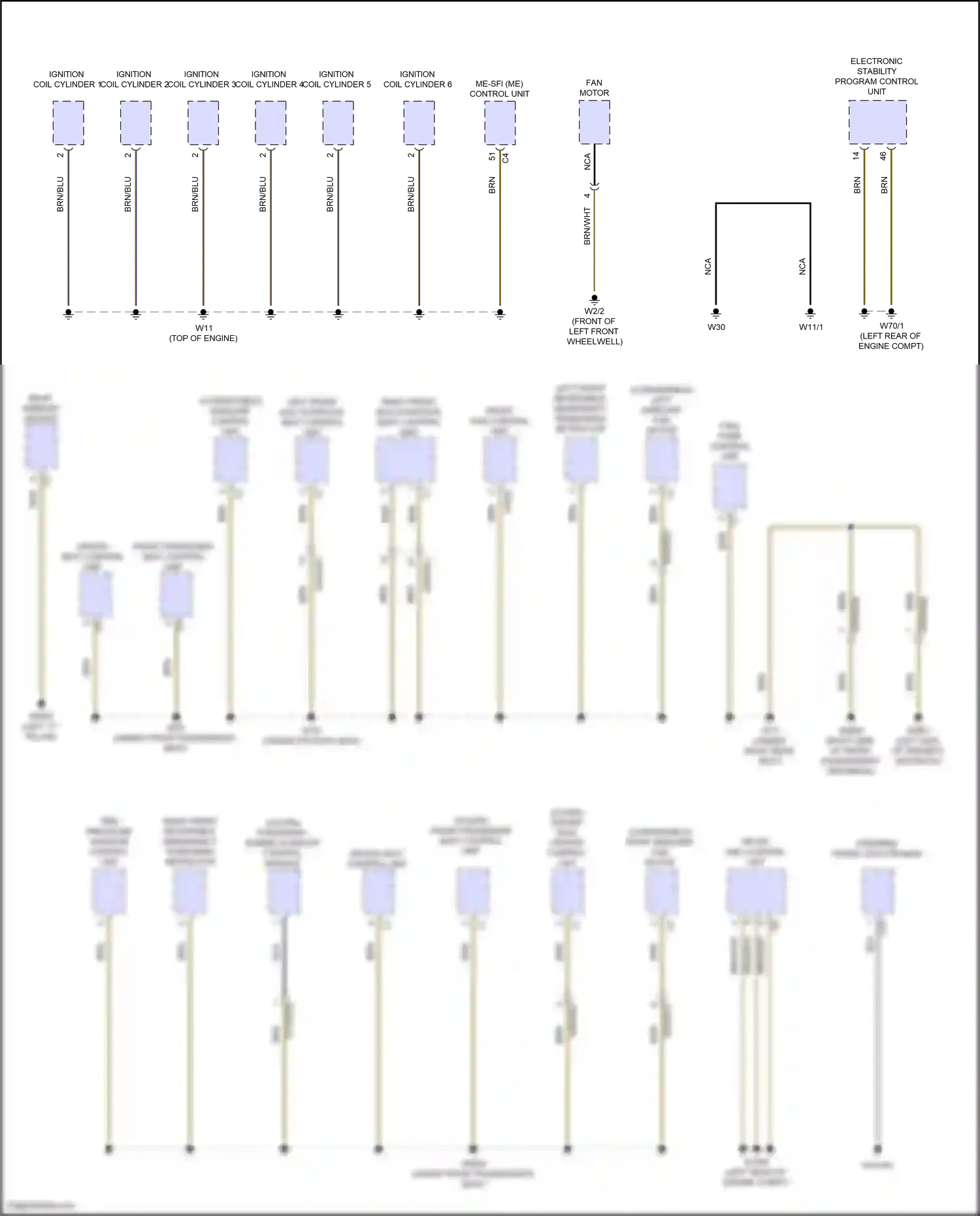 Wiring diagram front sam control unit for Mercedes-Benz E-class W214/S214 (2023-2024) (32 of 64)