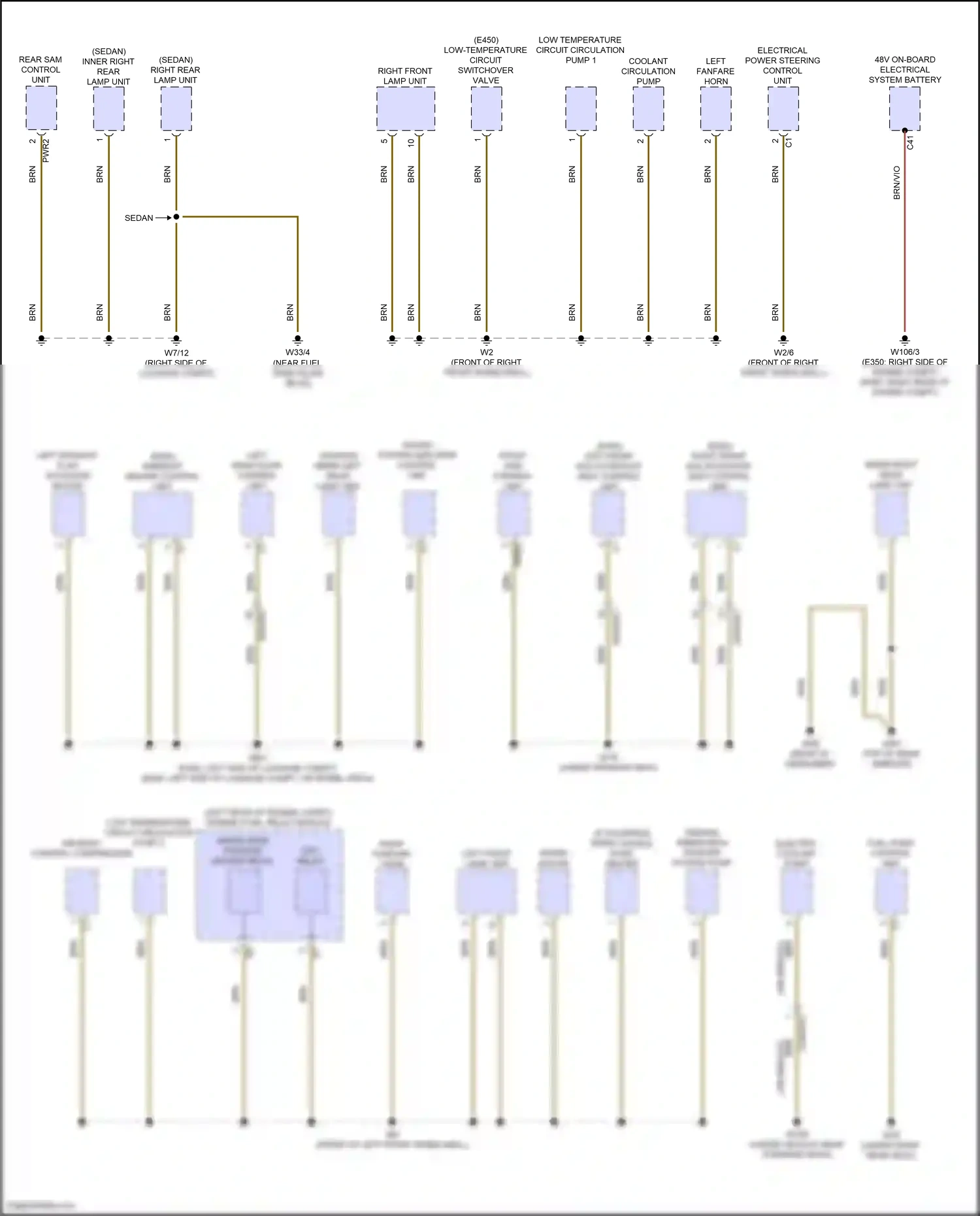 Wiring diagram front sam control unit for Mercedes-Benz E-class W214/S214 (2023-2024) (14 of 64)