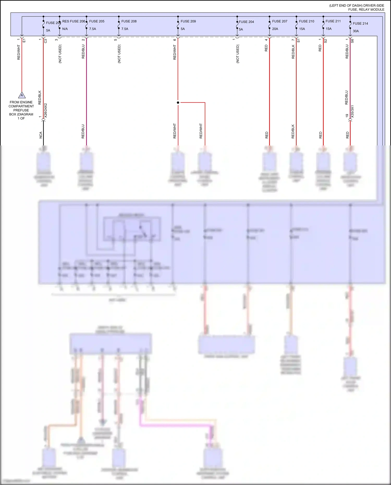 Wiring diagram front sam control unit for Mercedes-Benz E-class W214/S214 (2023-2024) (16 of 64)
