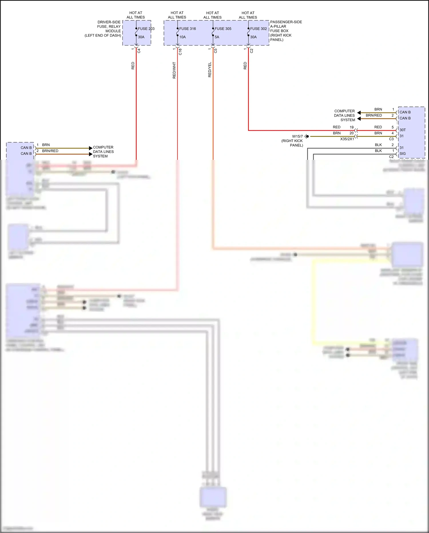 Wiring diagram front sam control unit for Mercedes-Benz E-class W214/S214 (2023-2024) (11 of 64)