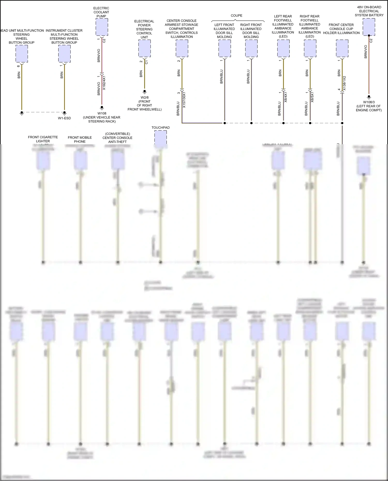 Wiring diagram head unit multi-function steering wheel button group for Mercedes-Benz E-class W214/S214 (2023-2024) (8 of 16)
