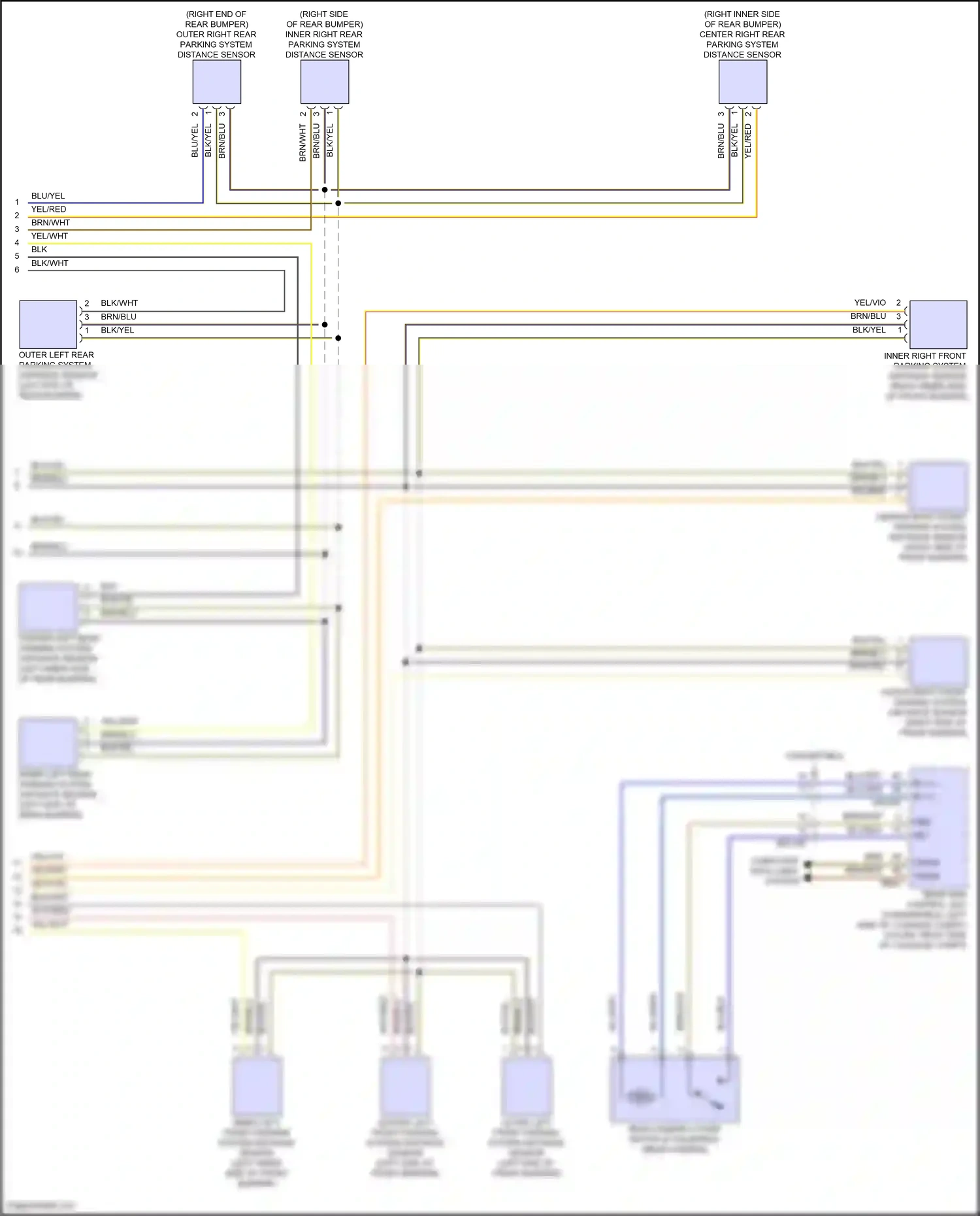 Wiring diagram outer left front parking system distance sensor for Mercedes-Benz E-class W214/S214 (2023-2024) (2 of 5)
