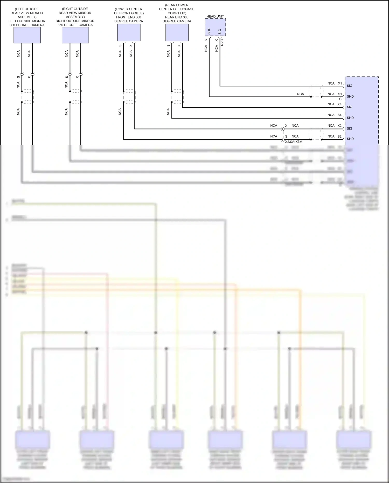 Wiring diagram outer left front parking system distance sensor for Mercedes-Benz E-class W214/S214 (2023-2024) (1 of 5)
