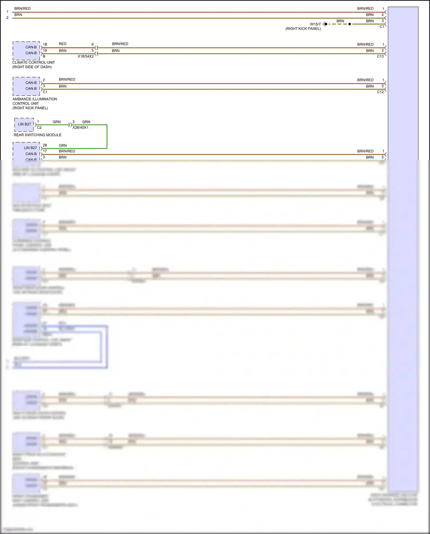 Wiring diagram overhead control panel control unit for Mercedes-Benz E-class W214/S214 (2023-2024) (6 of 34)