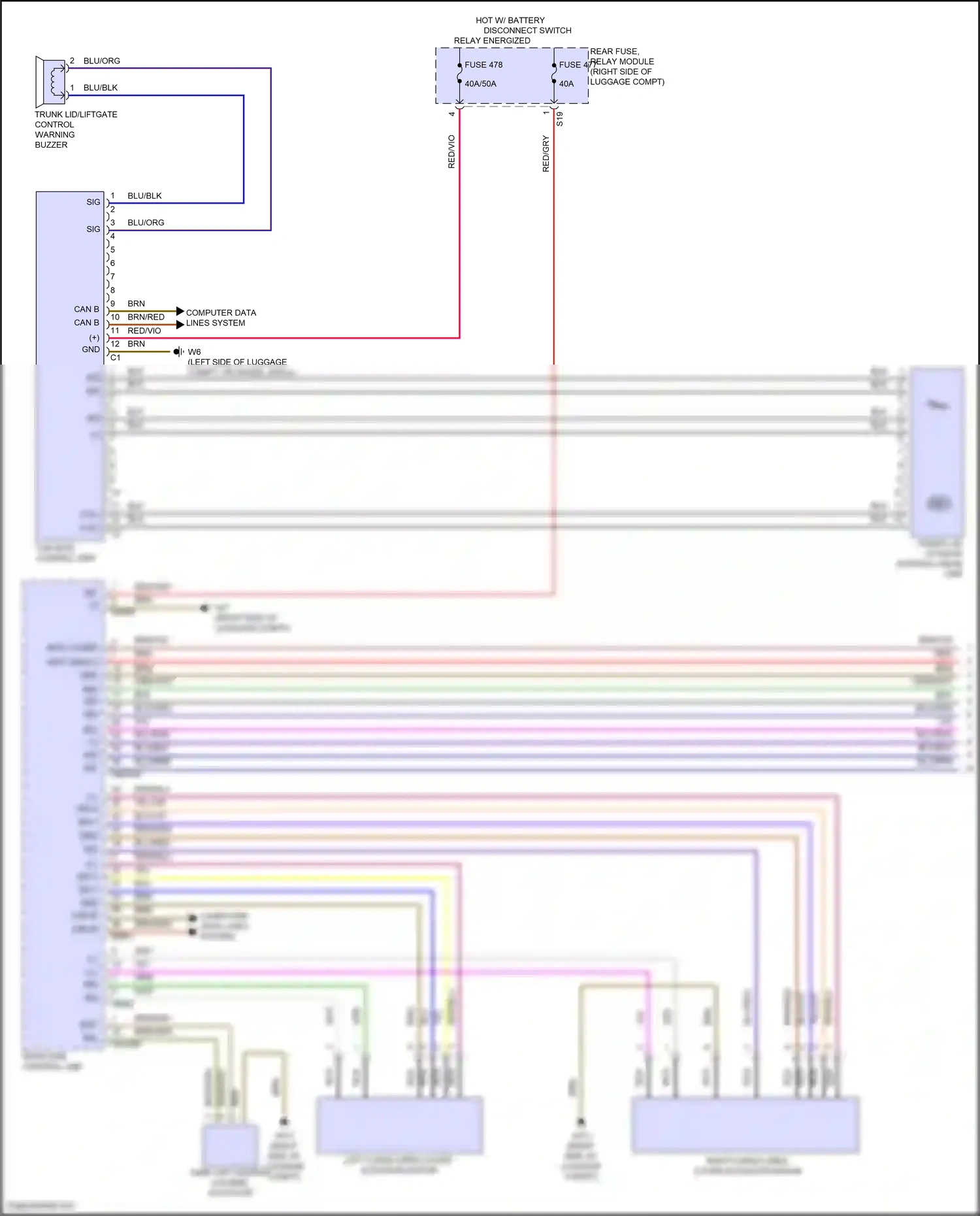 Wiring diagram tailgate control unit for Mercedes-Benz E-class W214/S214 (2023-2024) (1 of 1)