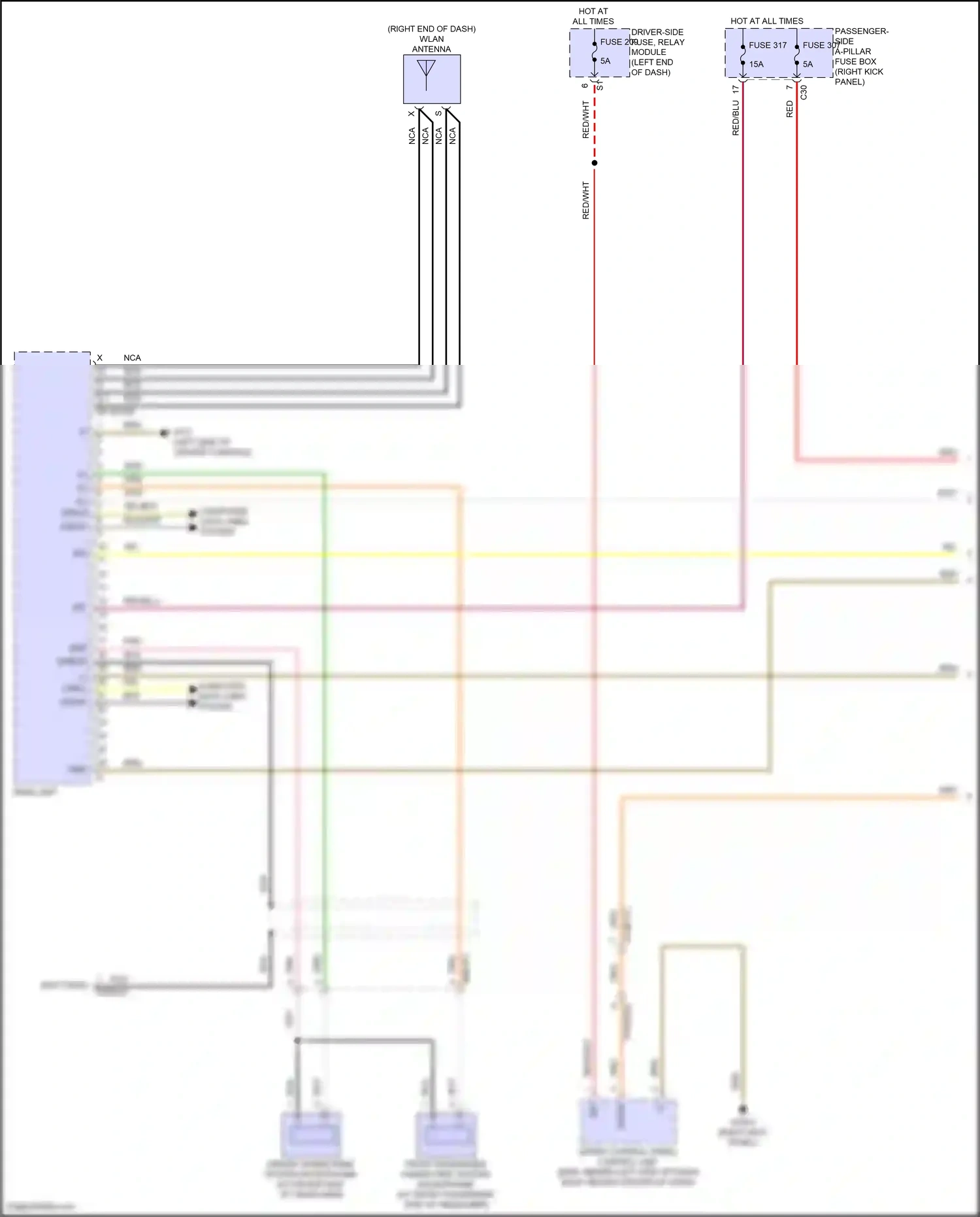 Wiring diagram upper control panel control unit for Mercedes-Benz E-class W214/S214 (2023-2024) (1 of 38)