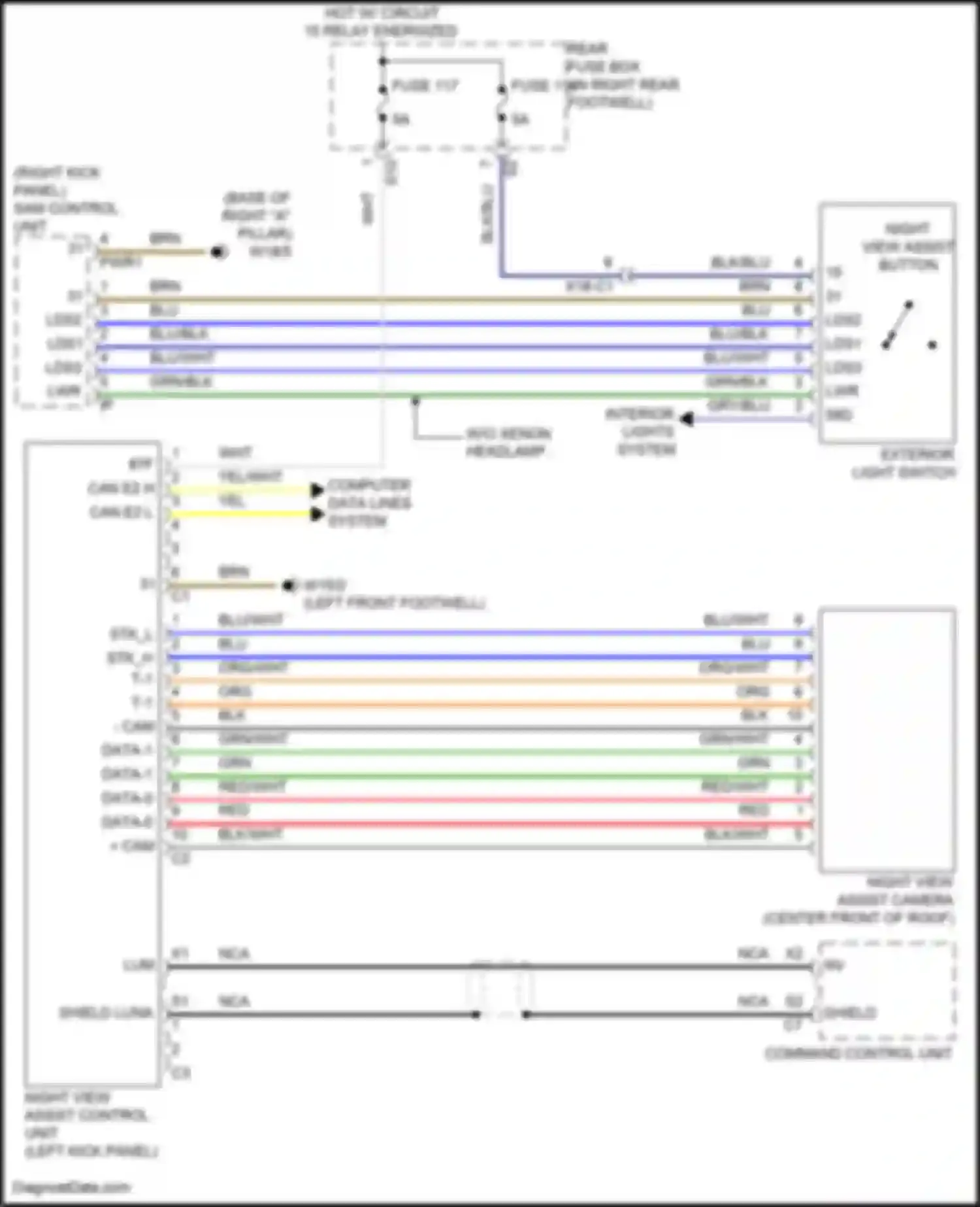 GL-class Mercedes-Benz X166 (2012-2016): Night vision circuit